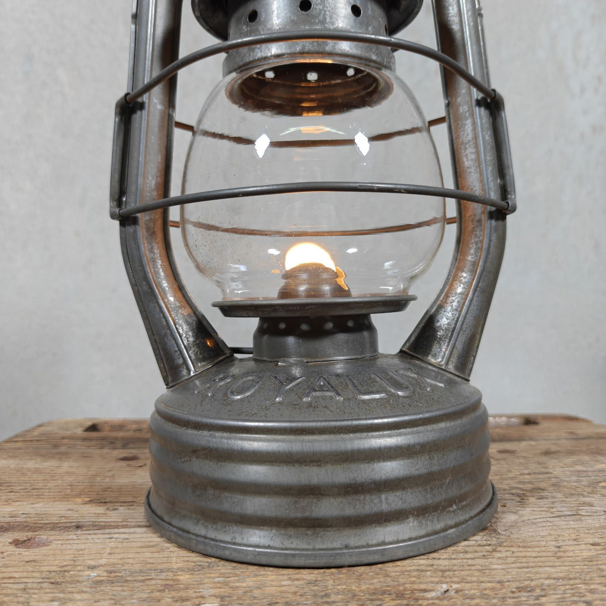 Beautiful French Royalux Hurricane Lantern with Glass Lift – Bte S.G.D.G., Made in France – Working and Complete