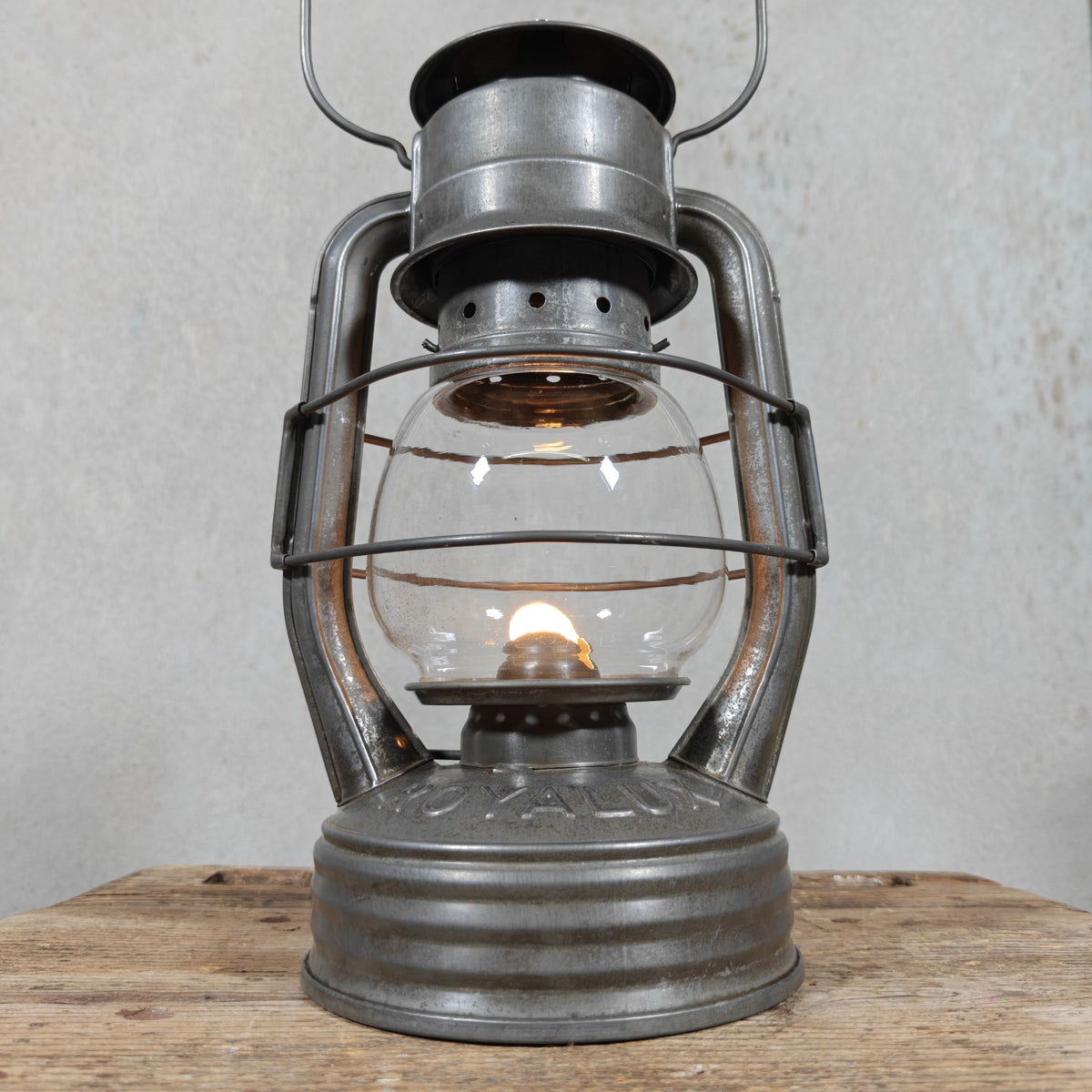 Beautiful French Royalux Hurricane Lantern with Glass Lift – Bte S.G.D.G., Made in France – Working and Complete