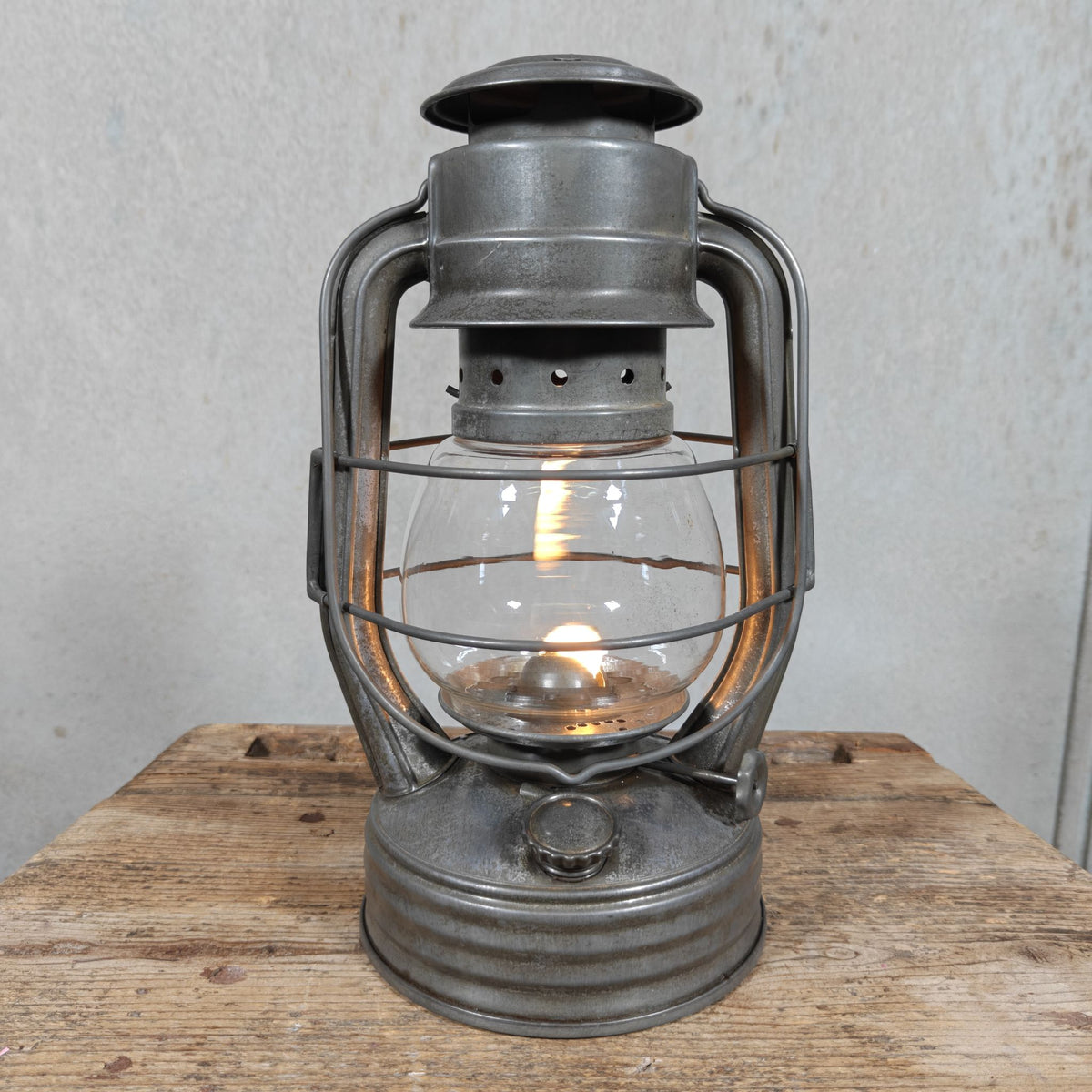 Beautiful French Royalux Hurricane Lantern with Glass Lift – Bte S.G.D.G., Made in France – Working and Complete