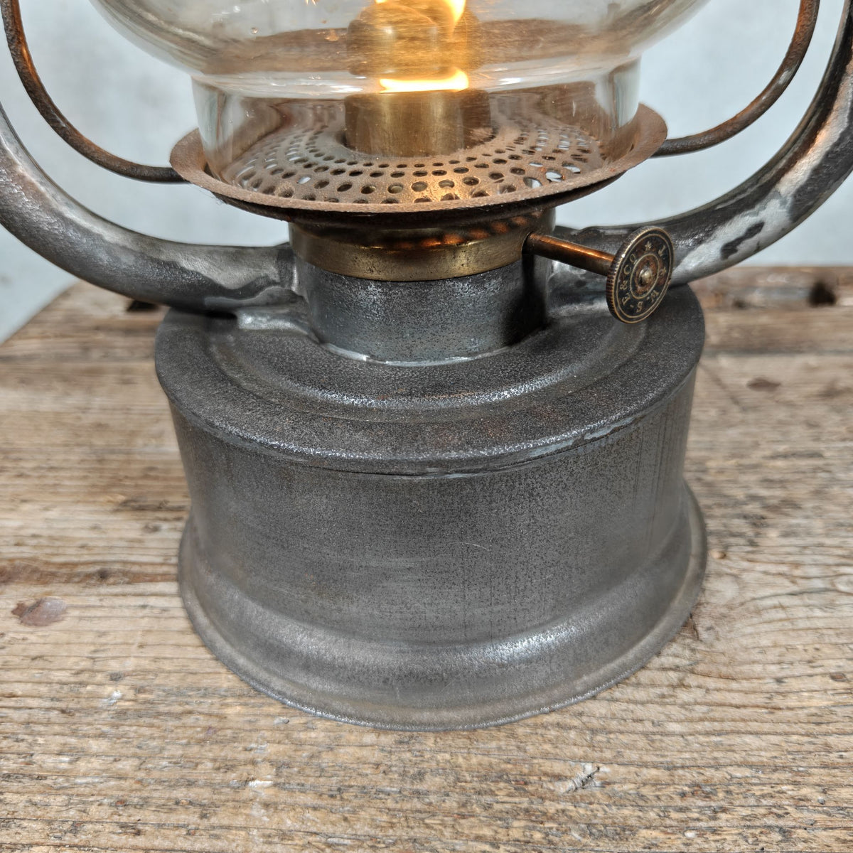 Antique Swiss Hurricane Lantern by W. Egloff & Cie of Turgi – Fantastic Condition – With the Original Glass