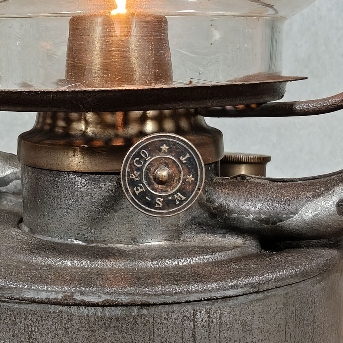 Antique Swiss Hurricane Lantern by W. Egloff & Cie of Turgi – Fantastic Condition – With the Original Glass