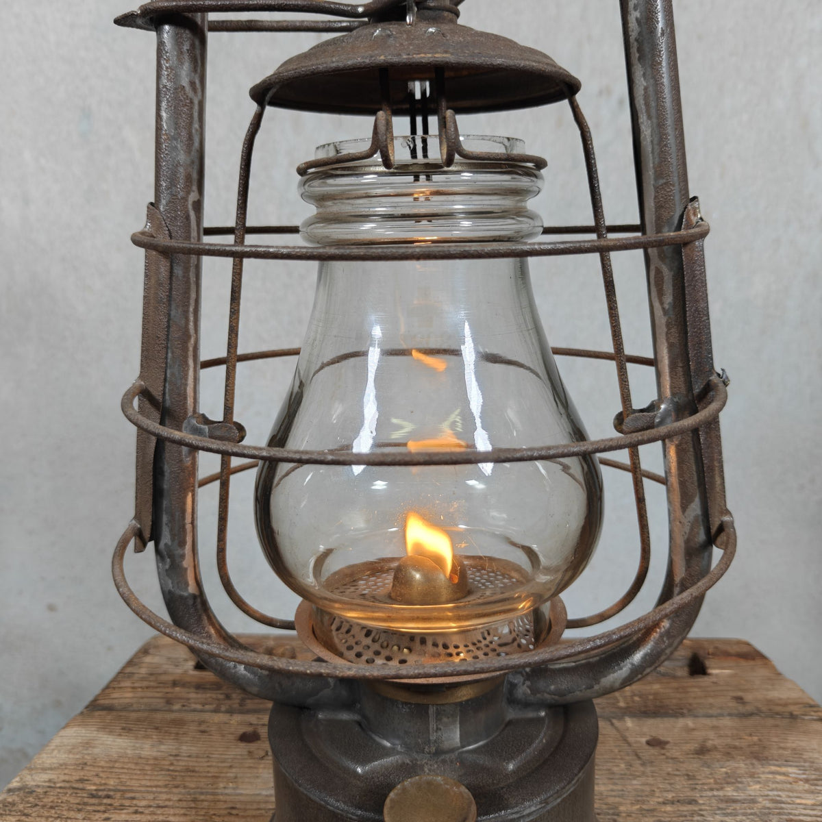 Antique Swiss Hurricane Lantern by W. Egloff & Cie of Turgi – Fantastic Condition – With the Original Glass