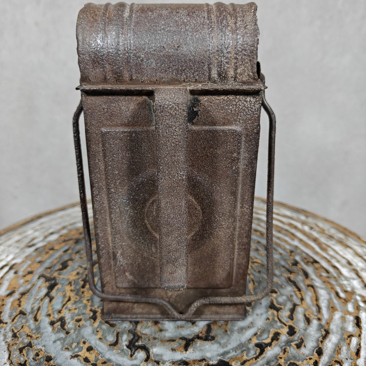 Rare Old and Vintage Hand Lantern, Oil Hand Lamp with Faceted Glass by the Well-Known Maker Kästner & Töbelmann. In Working Order.