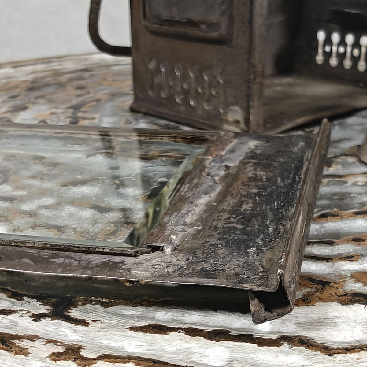 Rare Old and Vintage Hand Lantern, Oil Hand Lamp with Faceted Glass by the Well-Known Maker Kästner & Töbelmann. In Working Order.