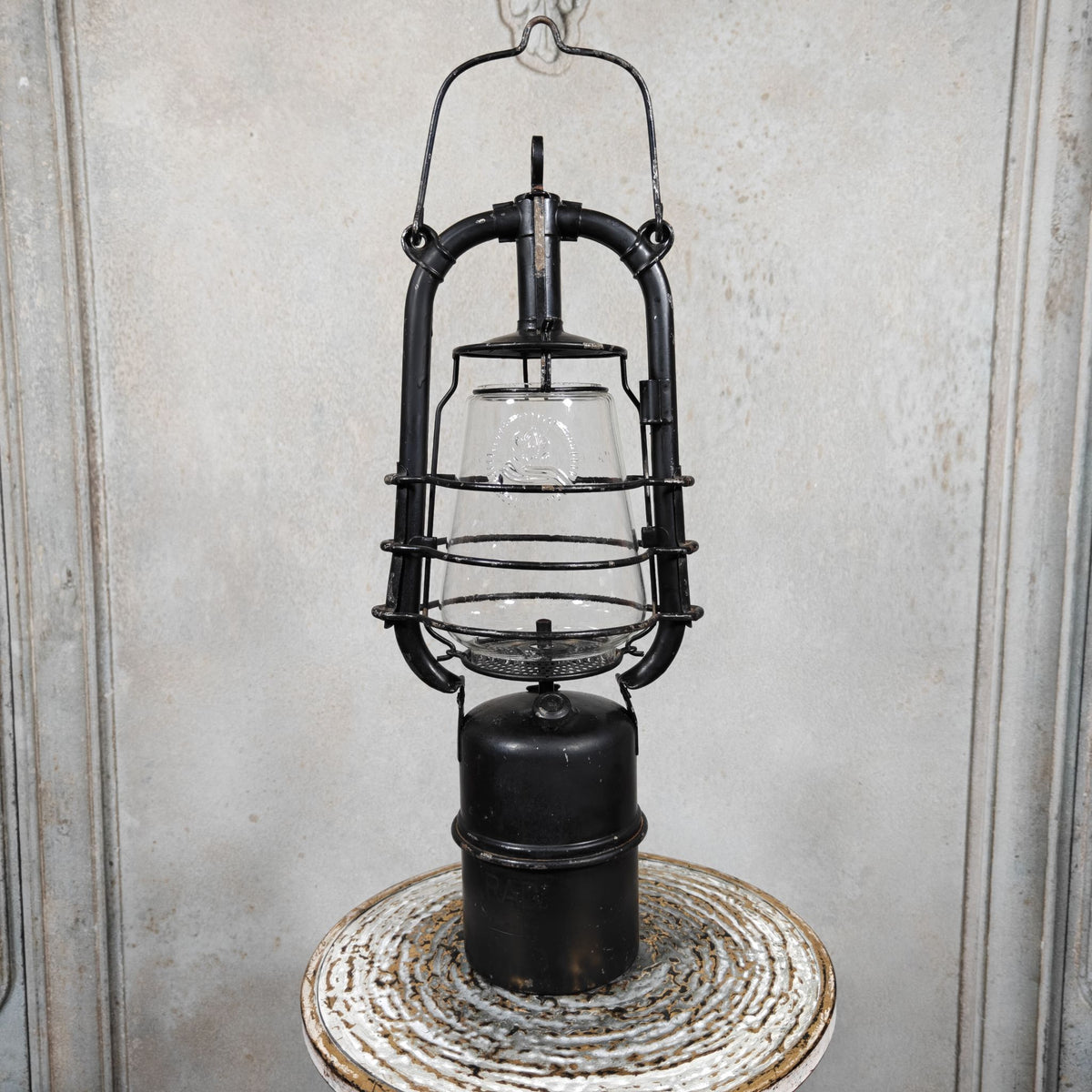 Vintage Riemann Carbide Lamp with Feuerhand Top, Marked RAD (Reichsarbeitsdienst)