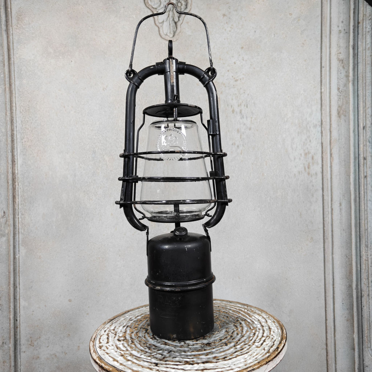 Vintage Riemann Carbide Lamp with Feuerhand Top, Marked RAD (Reichsarbeitsdienst)