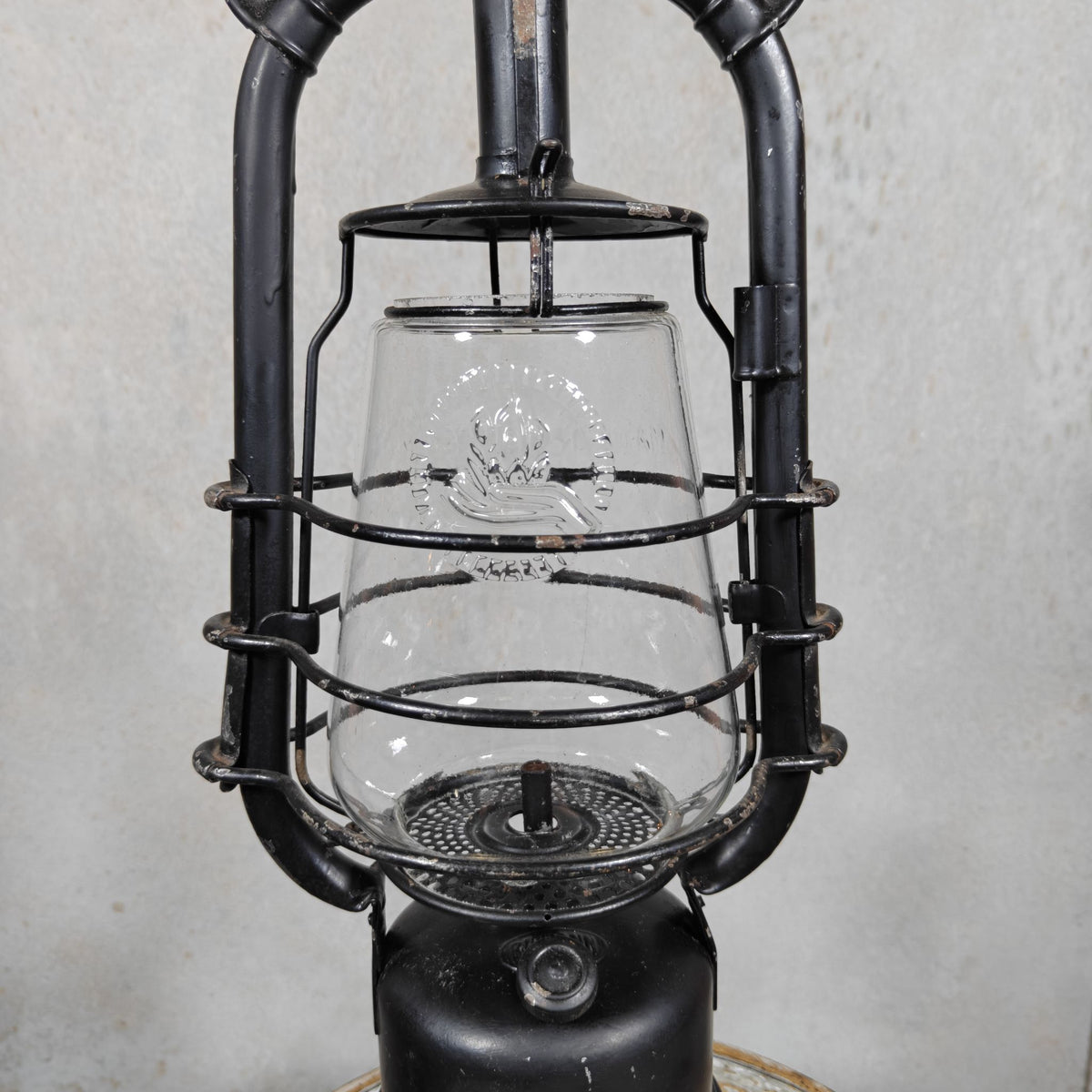 Vintage Riemann Carbide Lamp with Feuerhand Top, Marked RAD (Reichsarbeitsdienst)