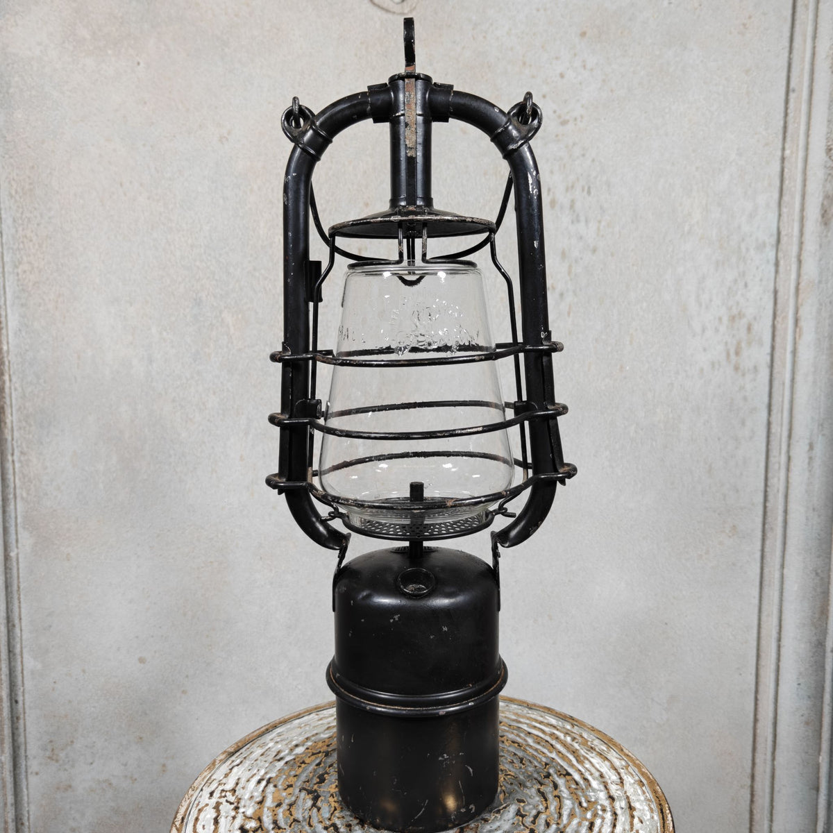 Vintage Riemann Carbide Lamp with Feuerhand Top, Marked RAD (Reichsarbeitsdienst)
