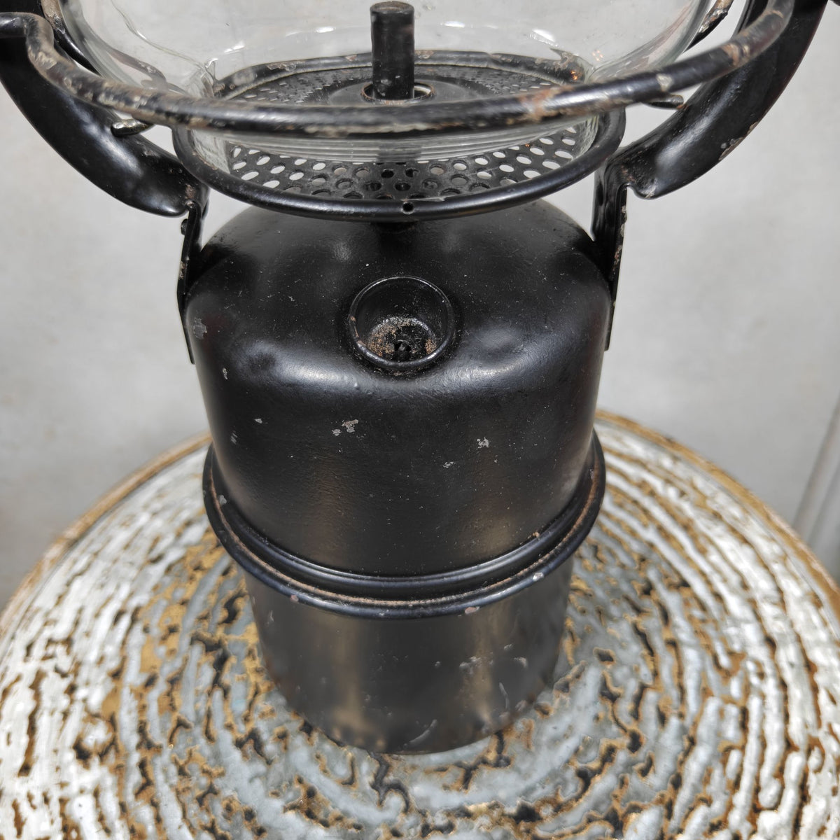 Vintage Riemann Carbide Lamp with Feuerhand Top, Marked RAD (Reichsarbeitsdienst)