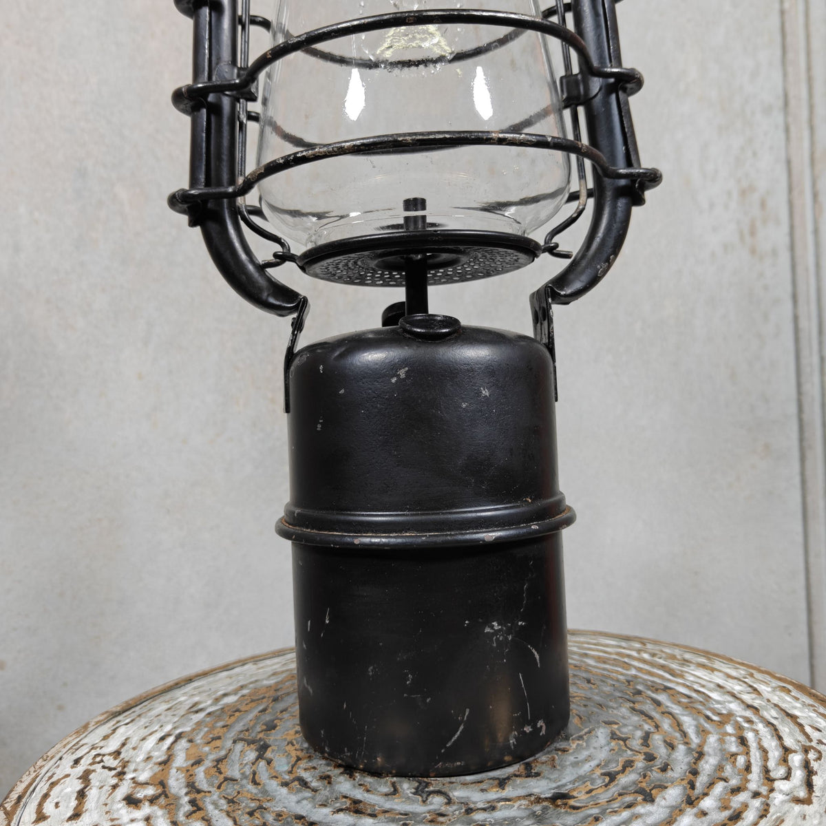 Vintage Riemann Carbide Lamp with Feuerhand Top, Marked RAD (Reichsarbeitsdienst)