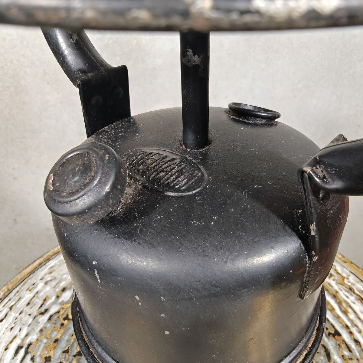 Vintage Riemann Carbide Lamp with Feuerhand Top, Marked RAD (Reichsarbeitsdienst)