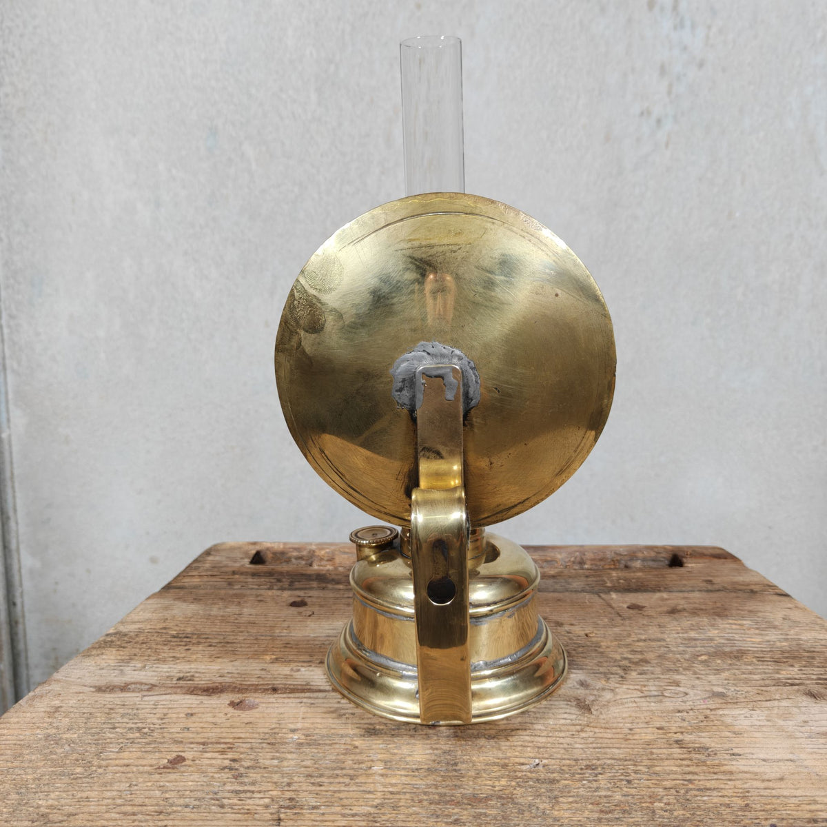 Special Old Oil Lamp, Wall Lamp / Kitchen Lamp in Good Condition with PLANK Wick Holder, Special Model