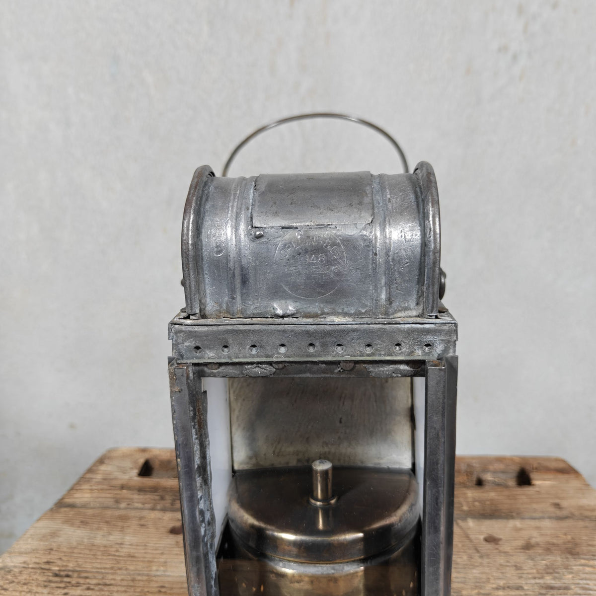 Special Belgian Carbide Signal Lamp – Orlians & Co, Mechelen, Belgium, 1948. Unusually made of steel; most are brass.