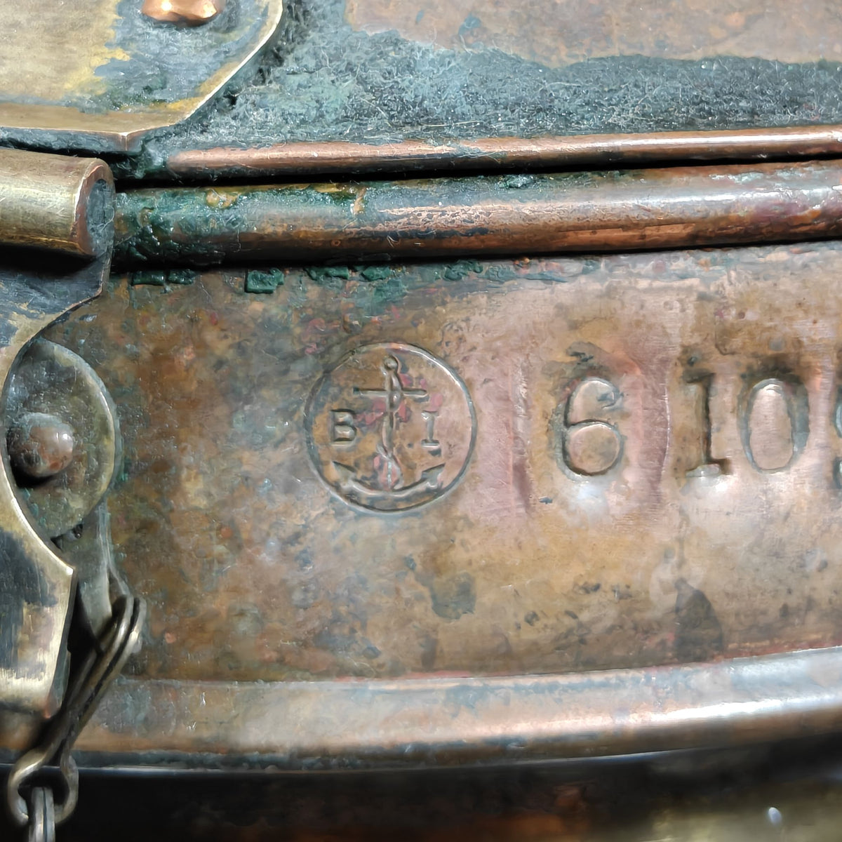 Fantastic Large Copper Ship's Lamp, Navigation Light, Masthead Light by the Belgian Maker Tavernier