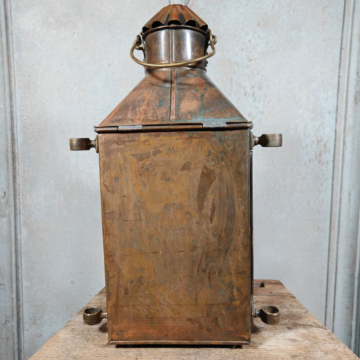 Fantastic Large Copper Ship's Lamp, Navigation Light, Masthead Light by the Belgian Maker Tavernier