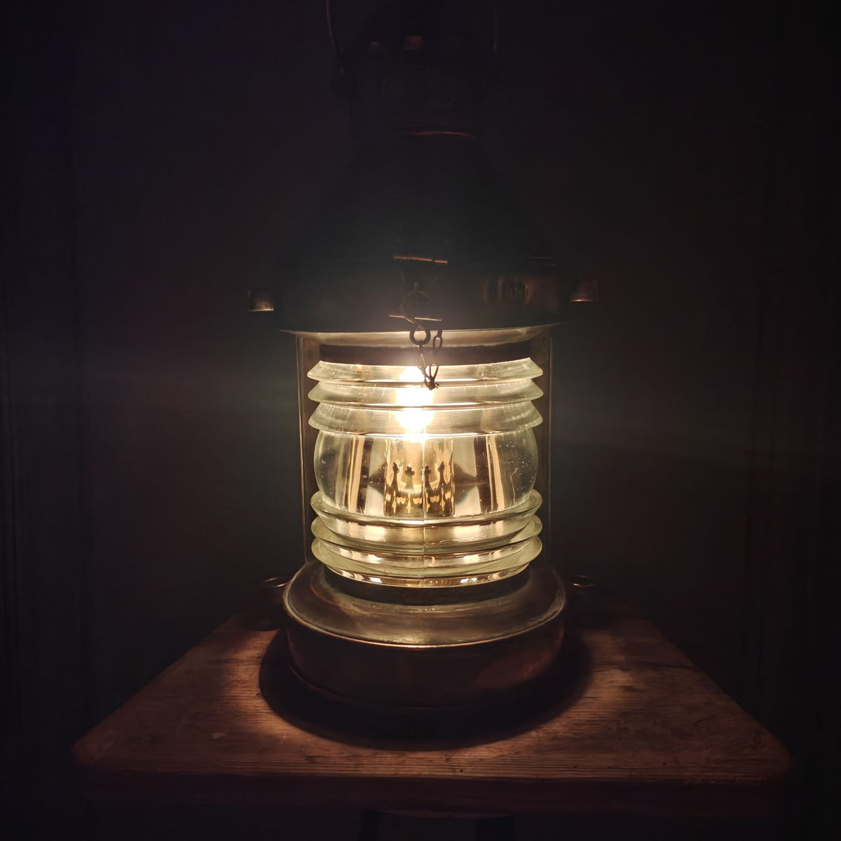 Fantastic Large Copper Ship's Lamp, Navigation Light, Masthead Light by the Belgian Maker Tavernier