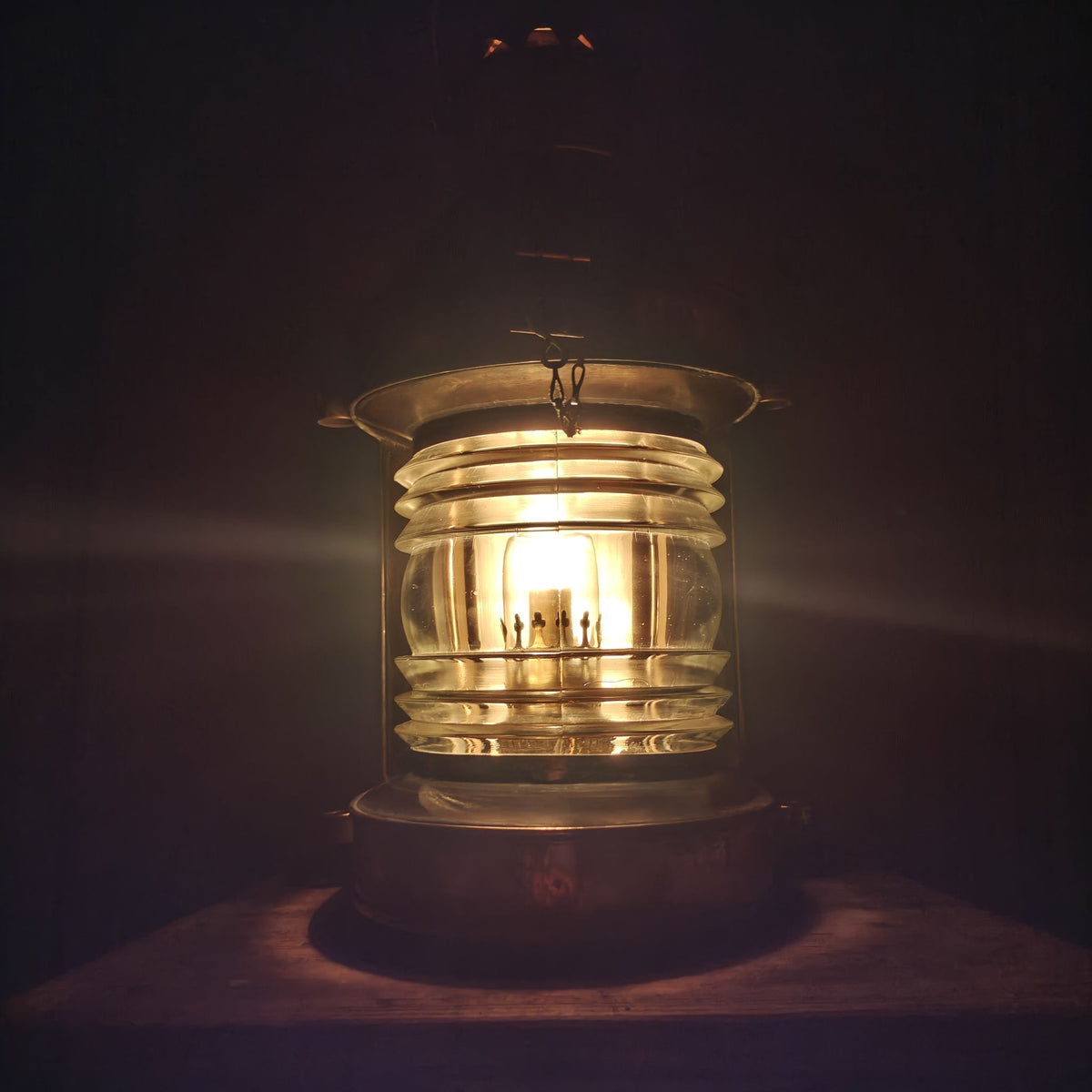 Fantastic Large Copper Ship's Lamp, Navigation Light, Masthead Light by the Belgian Maker Tavernier