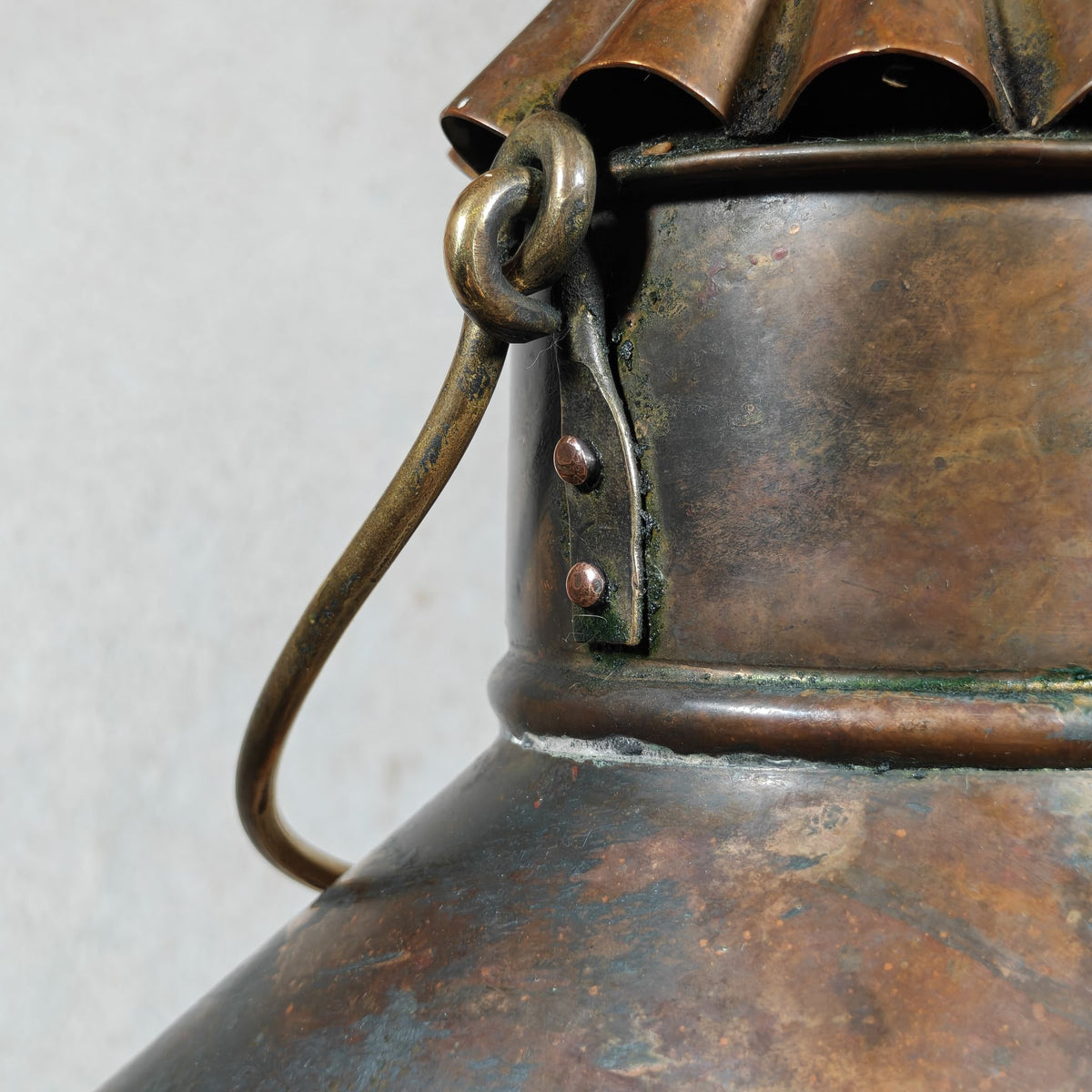 Fantastic Large Copper Ship's Lamp, Navigation Light, Masthead Light by the Belgian Maker Tavernier