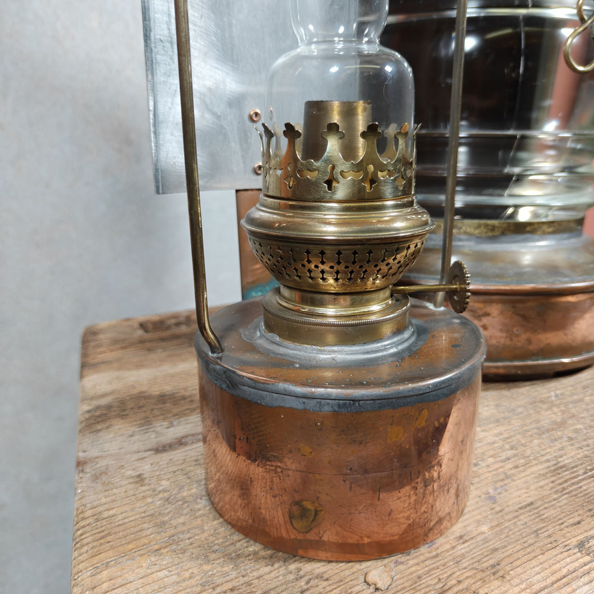 Fantastic Large Copper Ship's Lamp, Navigation Light, Masthead Light by the Belgian Maker Tavernier