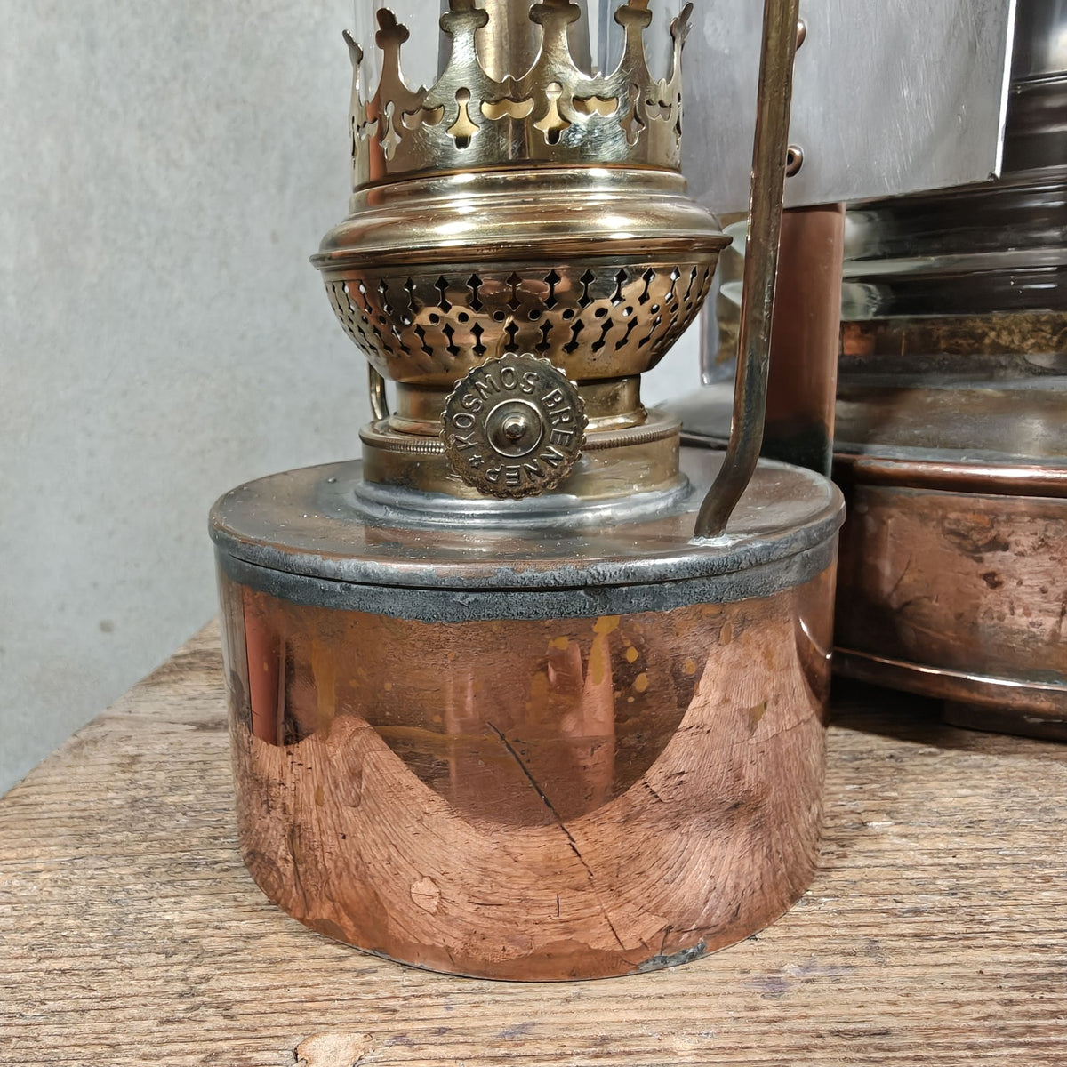 Fantastic Large Copper Ship's Lamp, Navigation Light, Masthead Light by the Belgian Maker Tavernier
