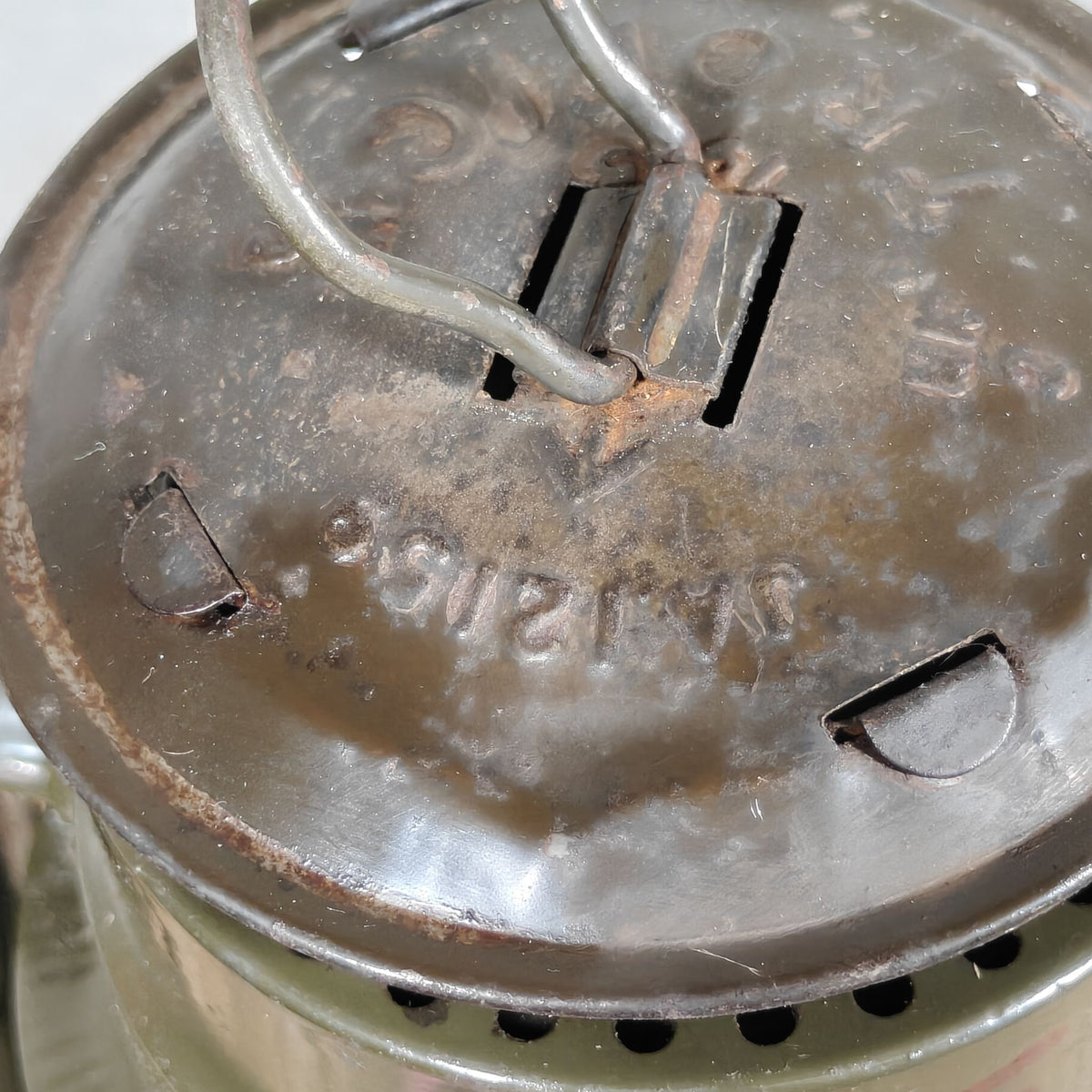 Chalwyn Tropic British Hurricane Lantern, Used by the Army, Original Paint, Marked MK2 and JA.12159