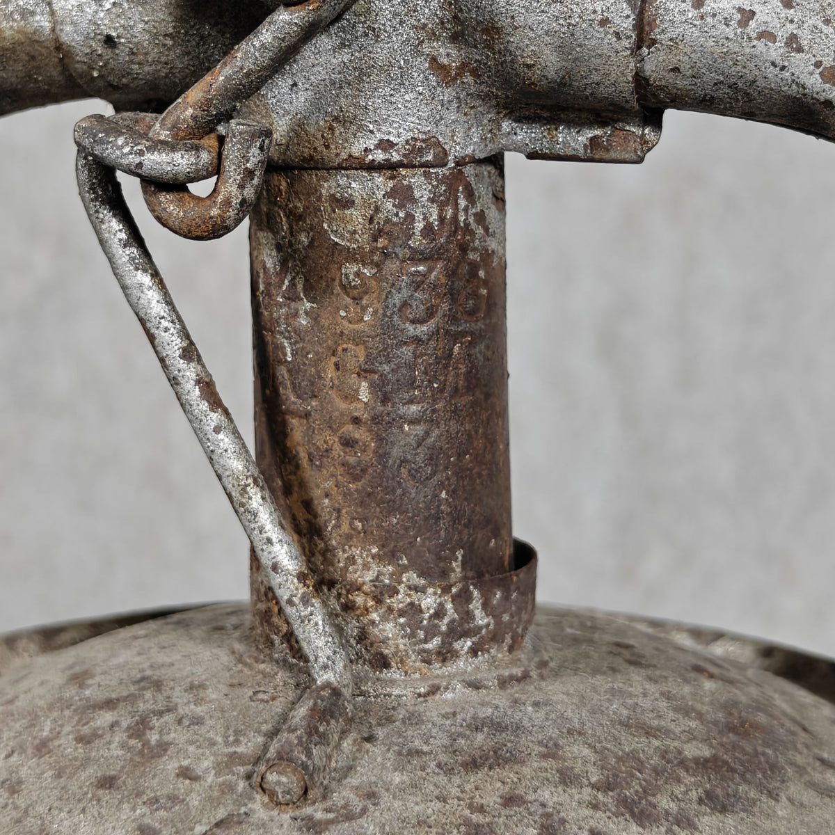 Very Special Hurricane Lantern, Probably by Nier, circa 1913–1918, with Winged Ship Plate, in Working Condition