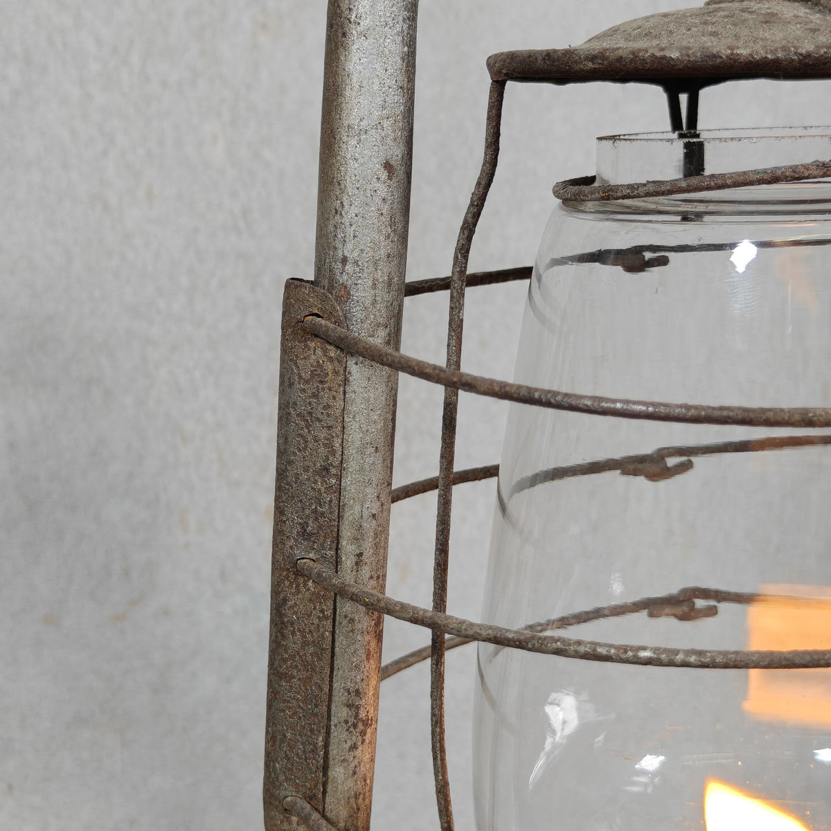 Very Special Hurricane Lantern, Probably by Nier, circa 1913–1918, with Winged Ship Plate, in Working Condition
