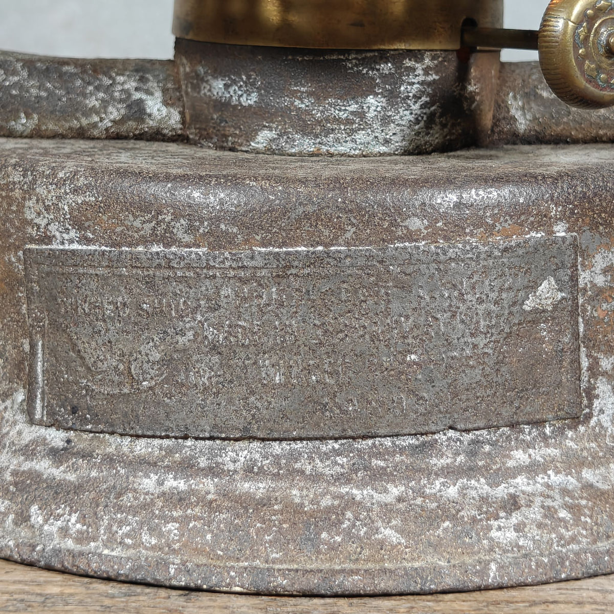 Very Special Hurricane Lantern, Probably by Nier, circa 1913–1918, with Winged Ship Plate, in Working Condition