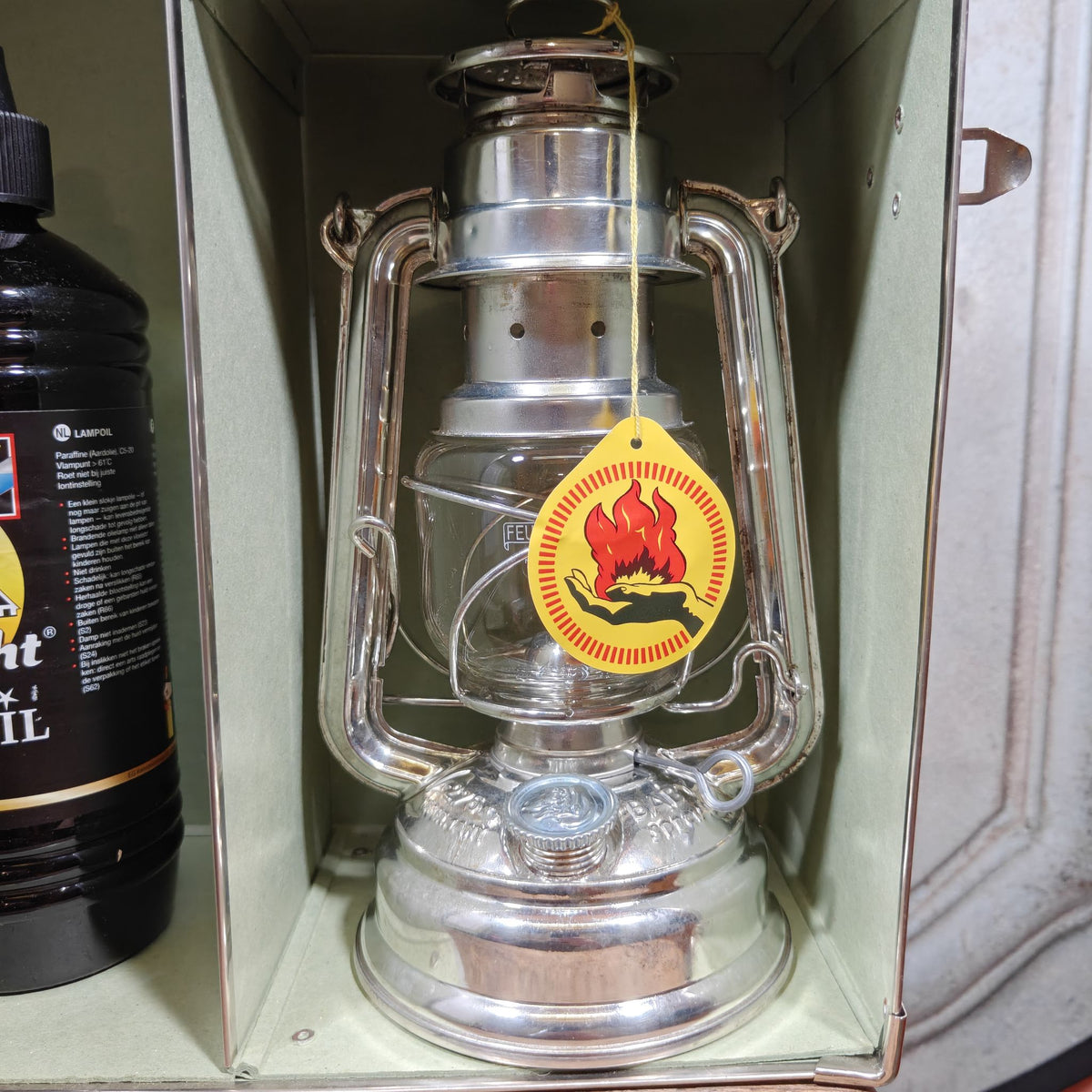 Vintage Manufactum Feuerhand 276 Baby Special Set in Case – NOS Hurricane Lantern with Spare Glass and Parts