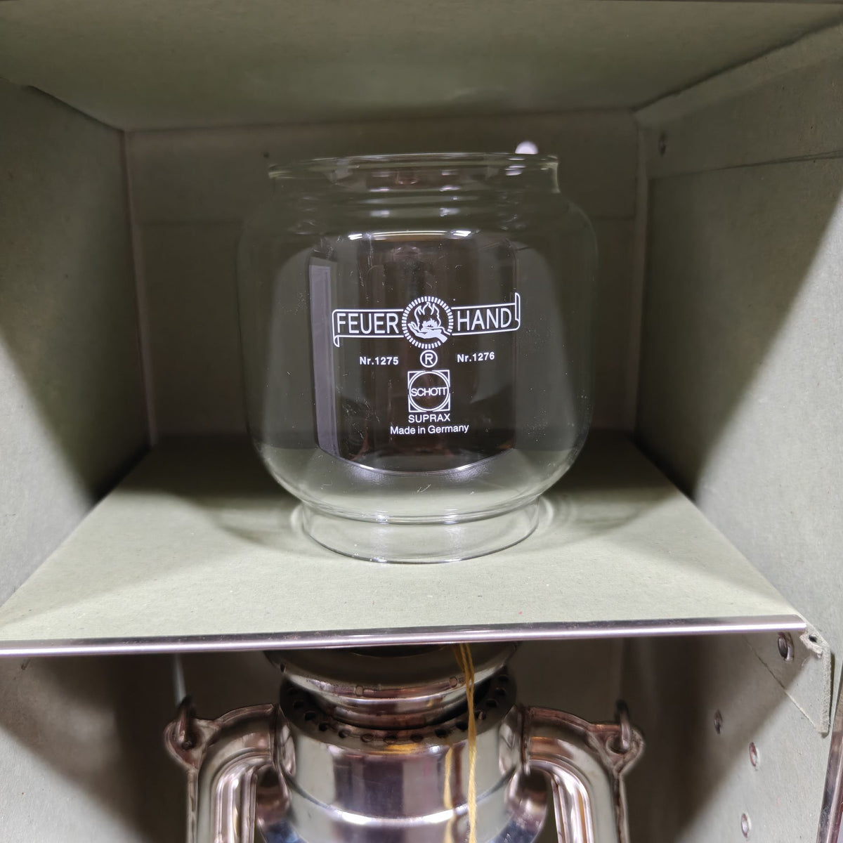 Vintage Manufactum Feuerhand 276 Baby Special Set in Case – NOS Hurricane Lantern with Spare Glass and Parts