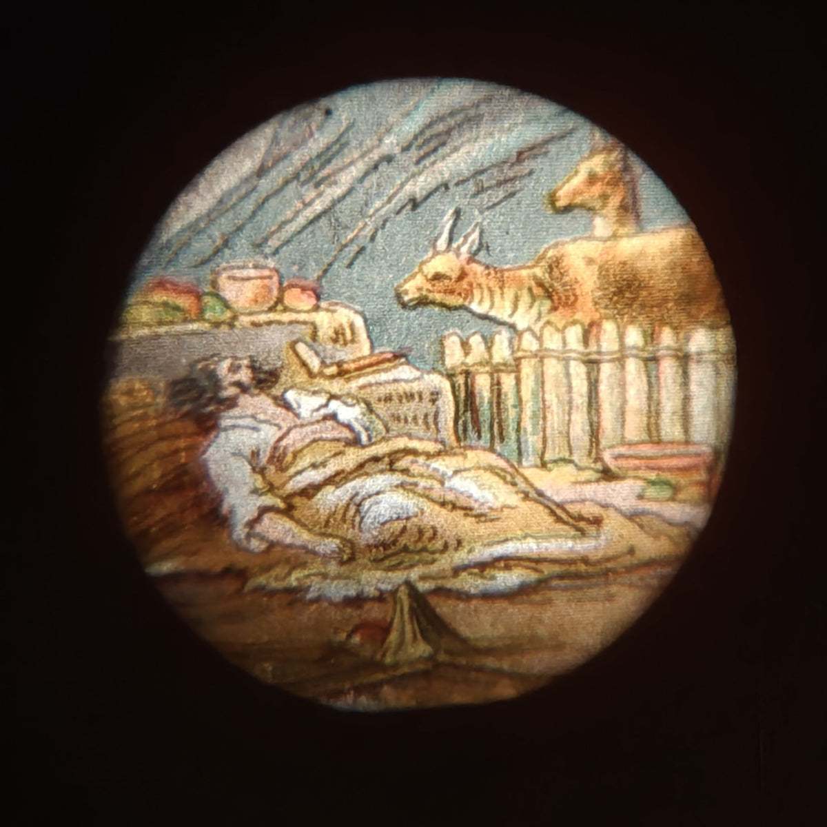 Fantastic Complete Electric Magic Lantern, Original, Including Fairy Tale Slides by Johann Falk – Most Likely 1930-1950