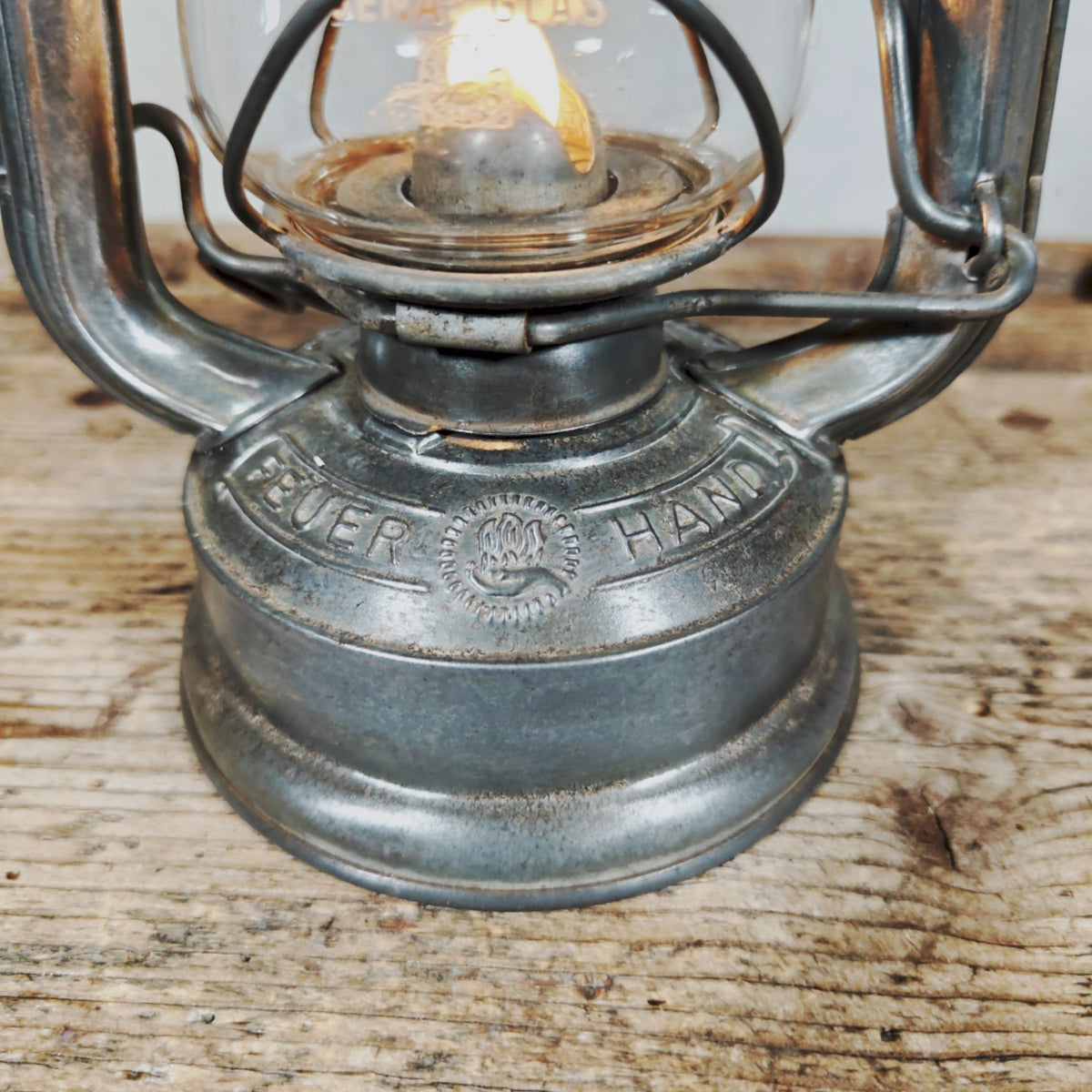 Beautiful Vintage Hurricane Lantern, Feuerhand 175 Western Germany, Baby – In Good Working Order