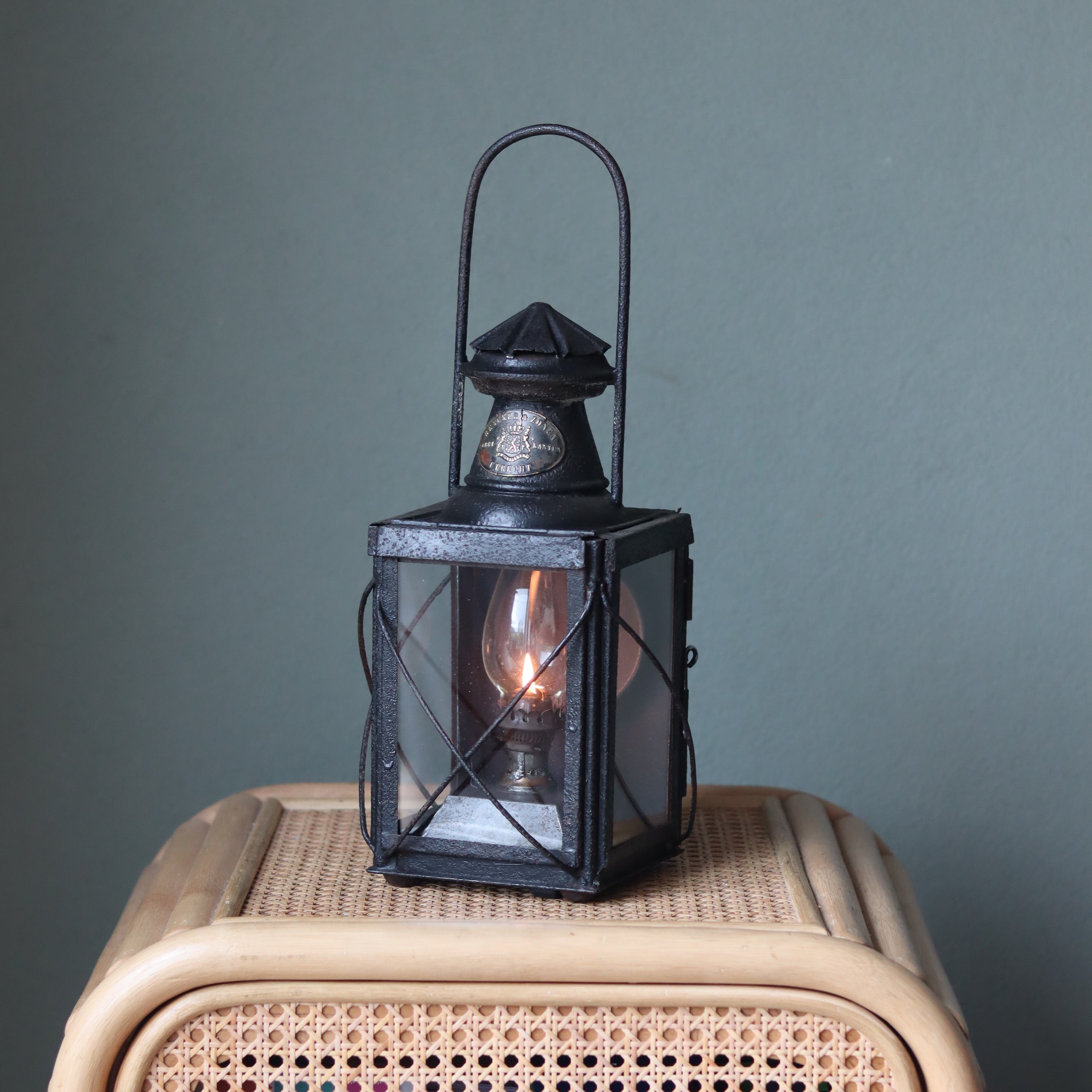 Rare Antique Train Lantern – Rencker & Zonen Utrecht (c. 1890)