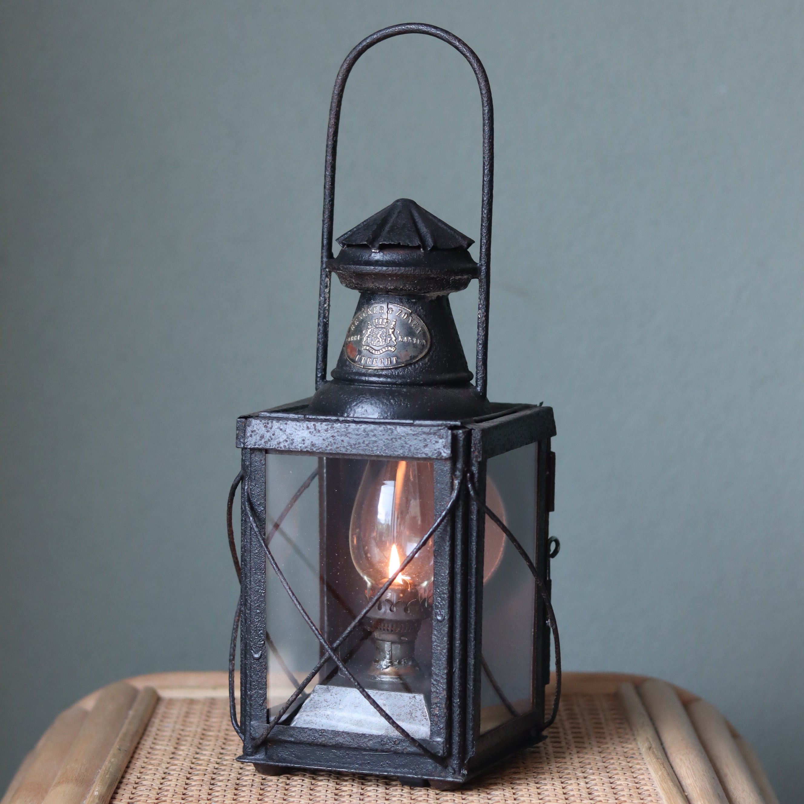Rare Antique Train Lantern – Rencker & Zonen Utrecht (c. 1890)