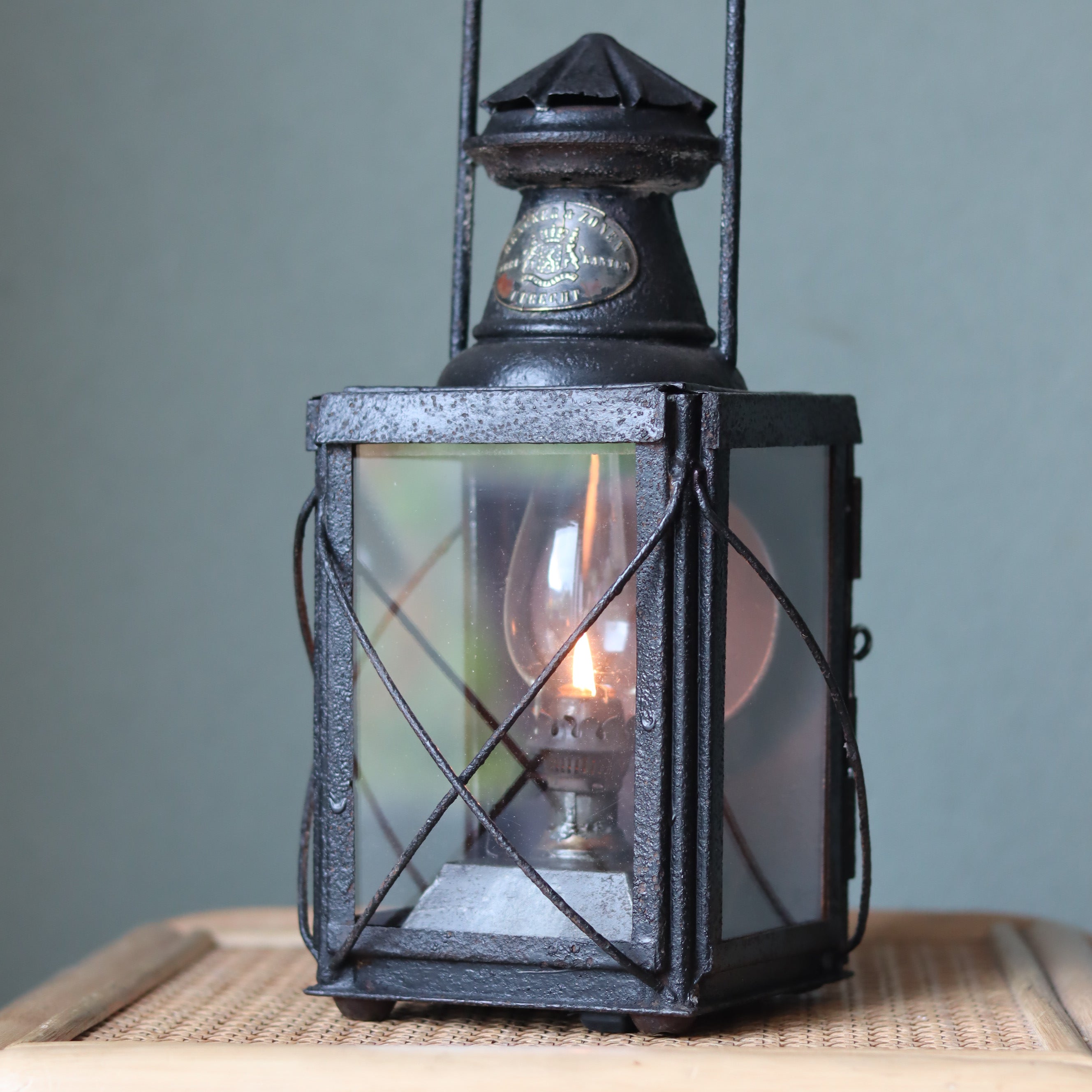 Rare Antique Train Lantern – Rencker & Zonen Utrecht (c. 1890)