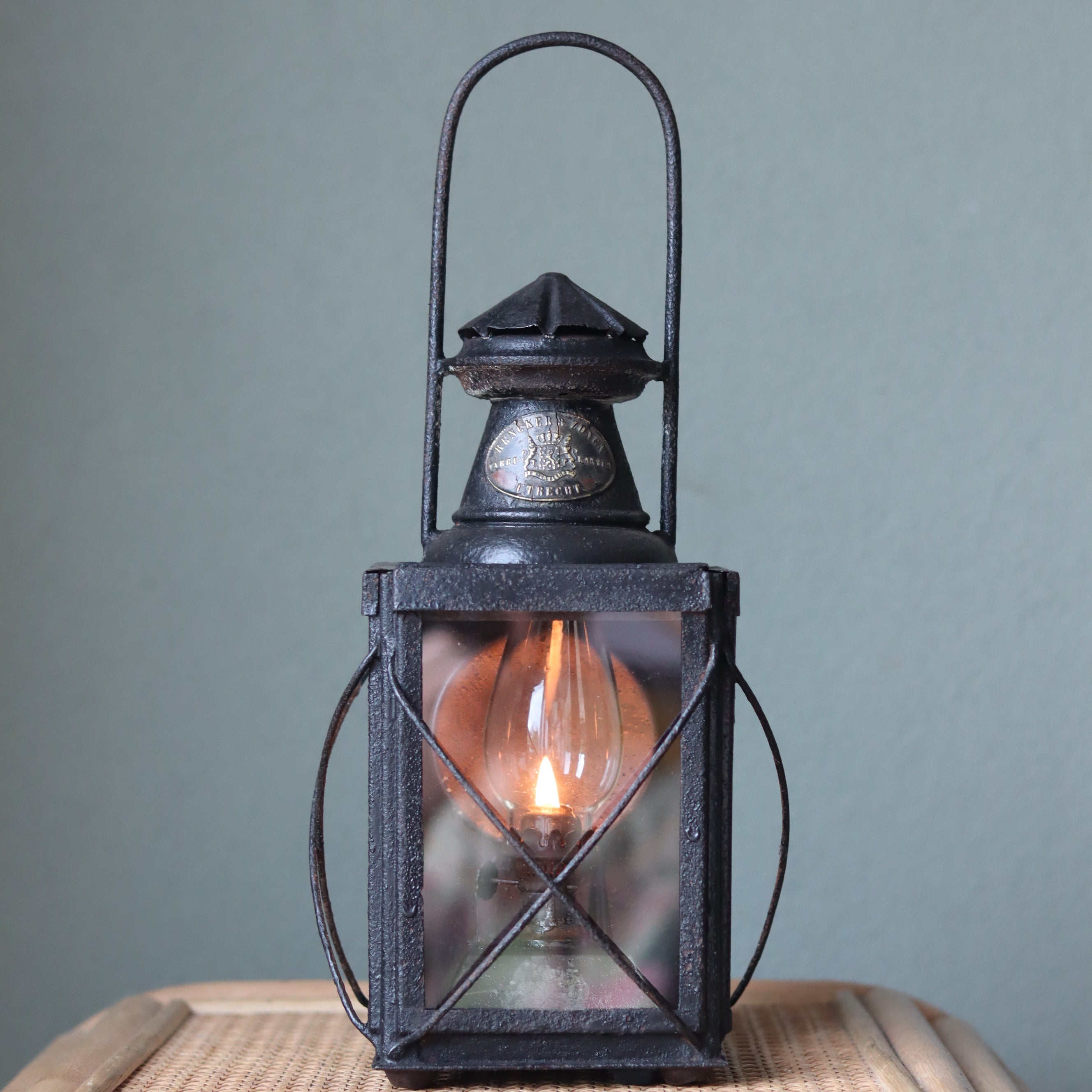 Rare Antique Train Lantern – Rencker & Zonen Utrecht (c. 1890)
