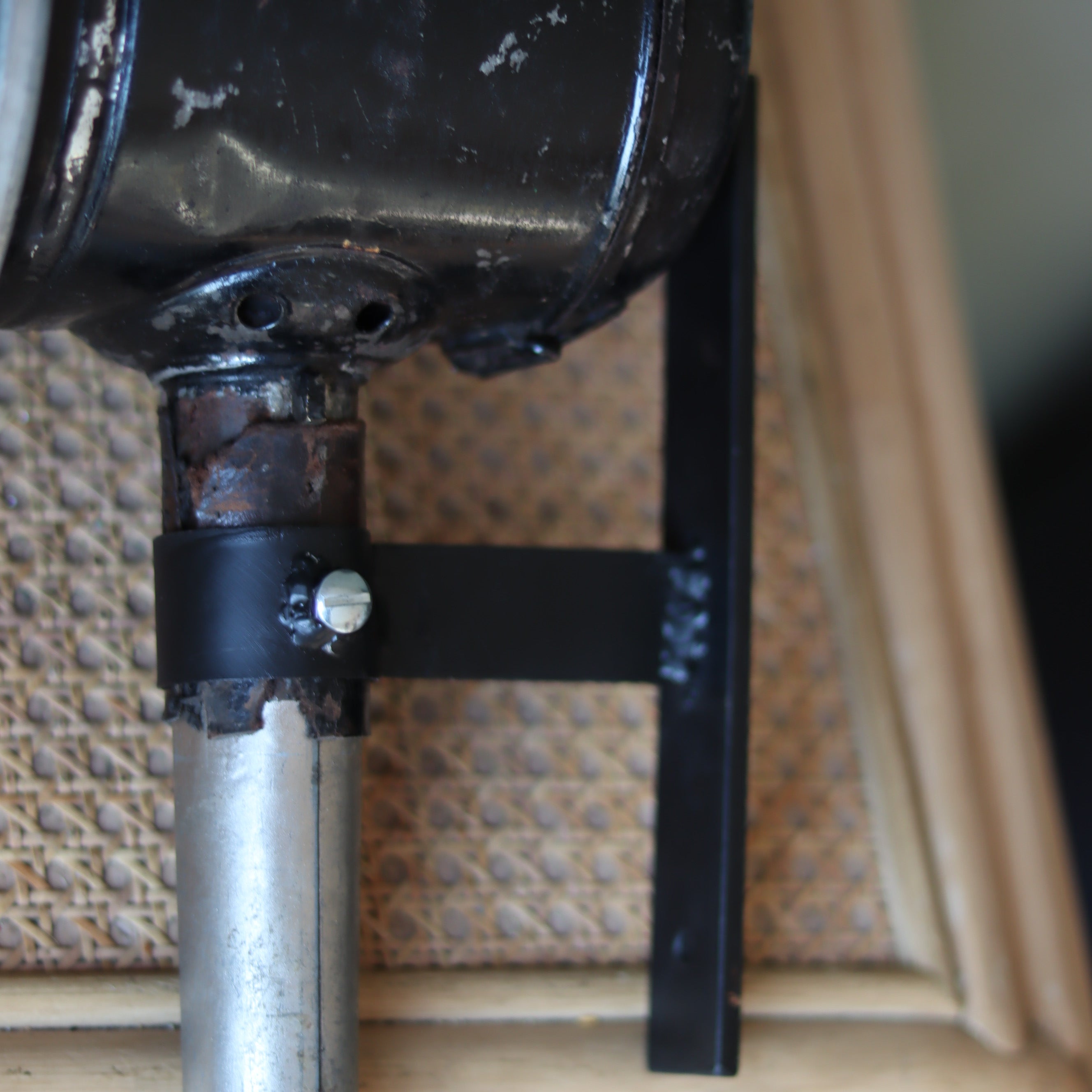 Antique Carriage Lantern – Large Candle Lamp with Glass Panels (Early 1900s)