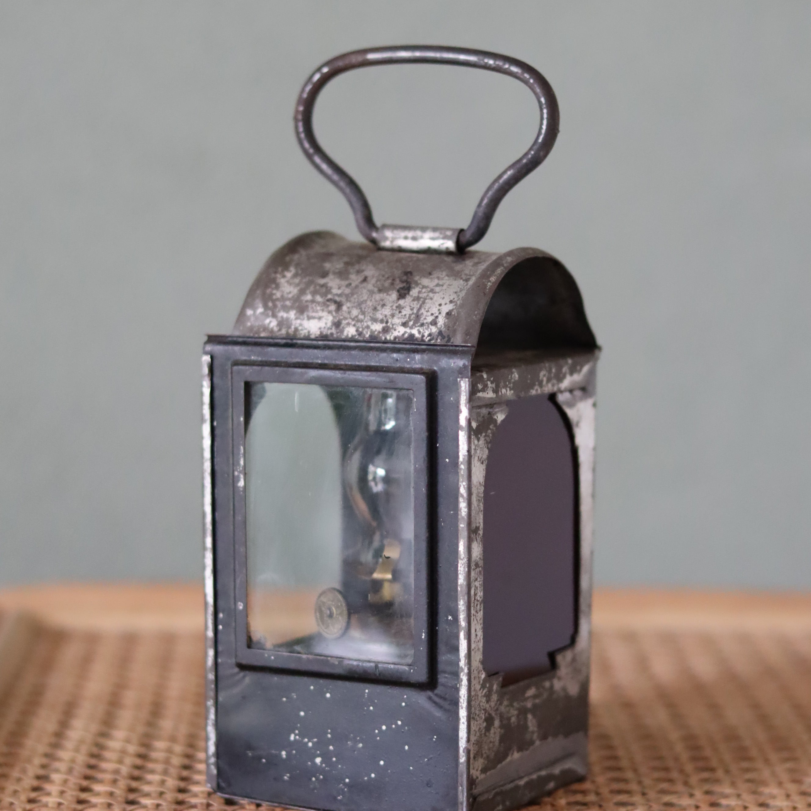 Rare Vintage Hand Lantern Oil Lamp – With Wall Bracket and Handle – Circa 1930