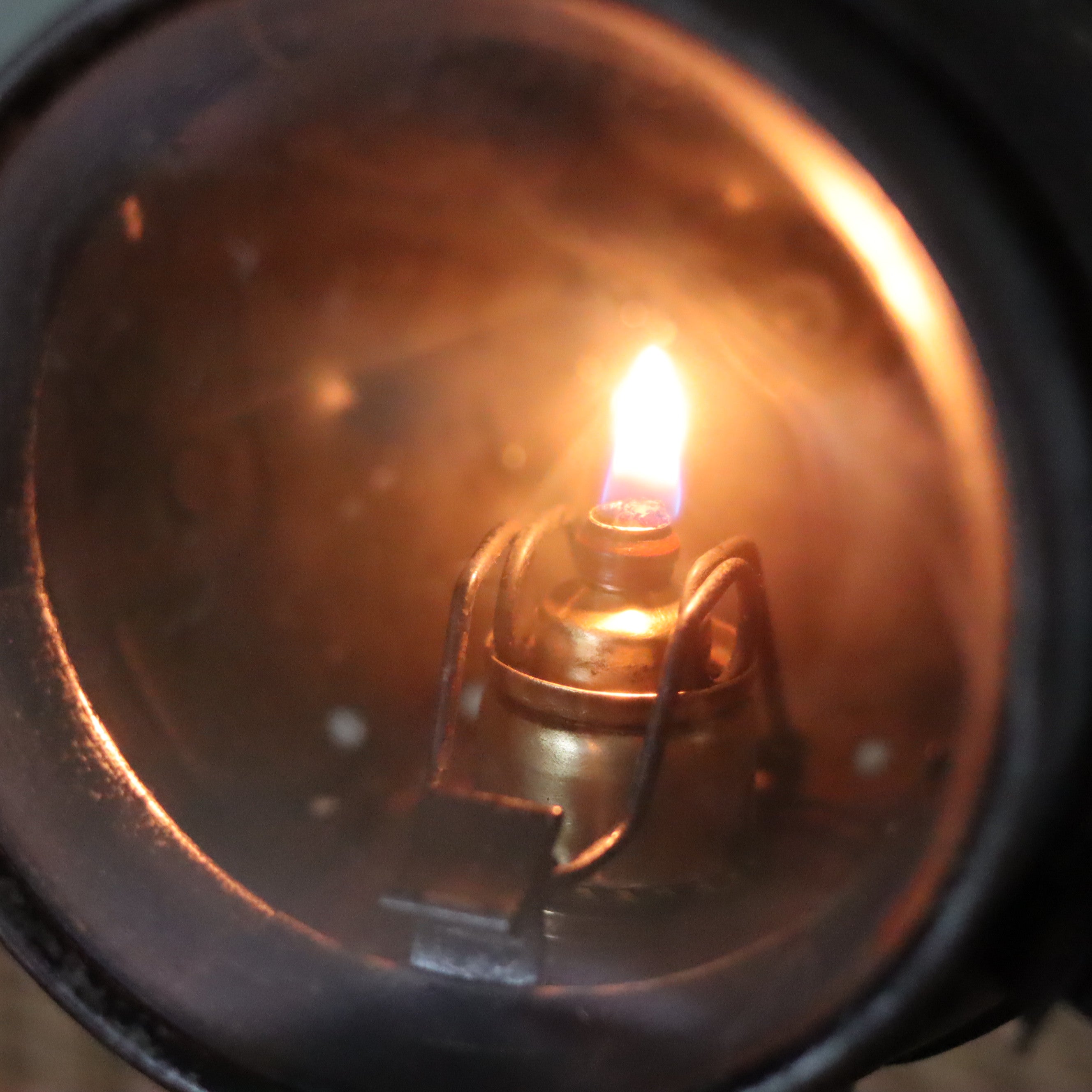 Rare Antique Car Headlamp – “Les Vestales” Phares Besnard oil lamp flame detail from Paris circa 1910–1920