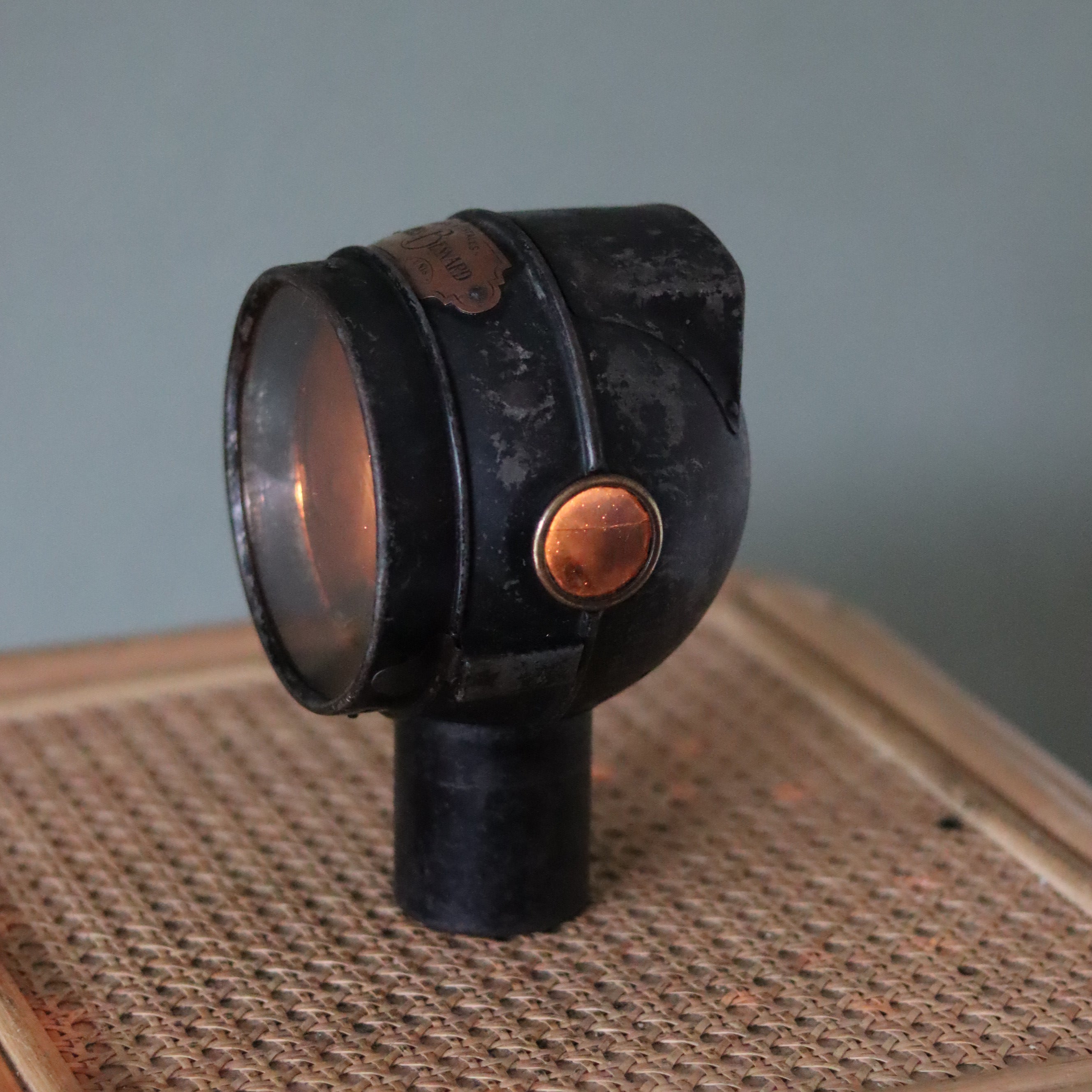 Rare Antique Car Headlamp – “Les Vestales” Phares Besnard oil lamp with vintage Parisian design from 1910–1920 era