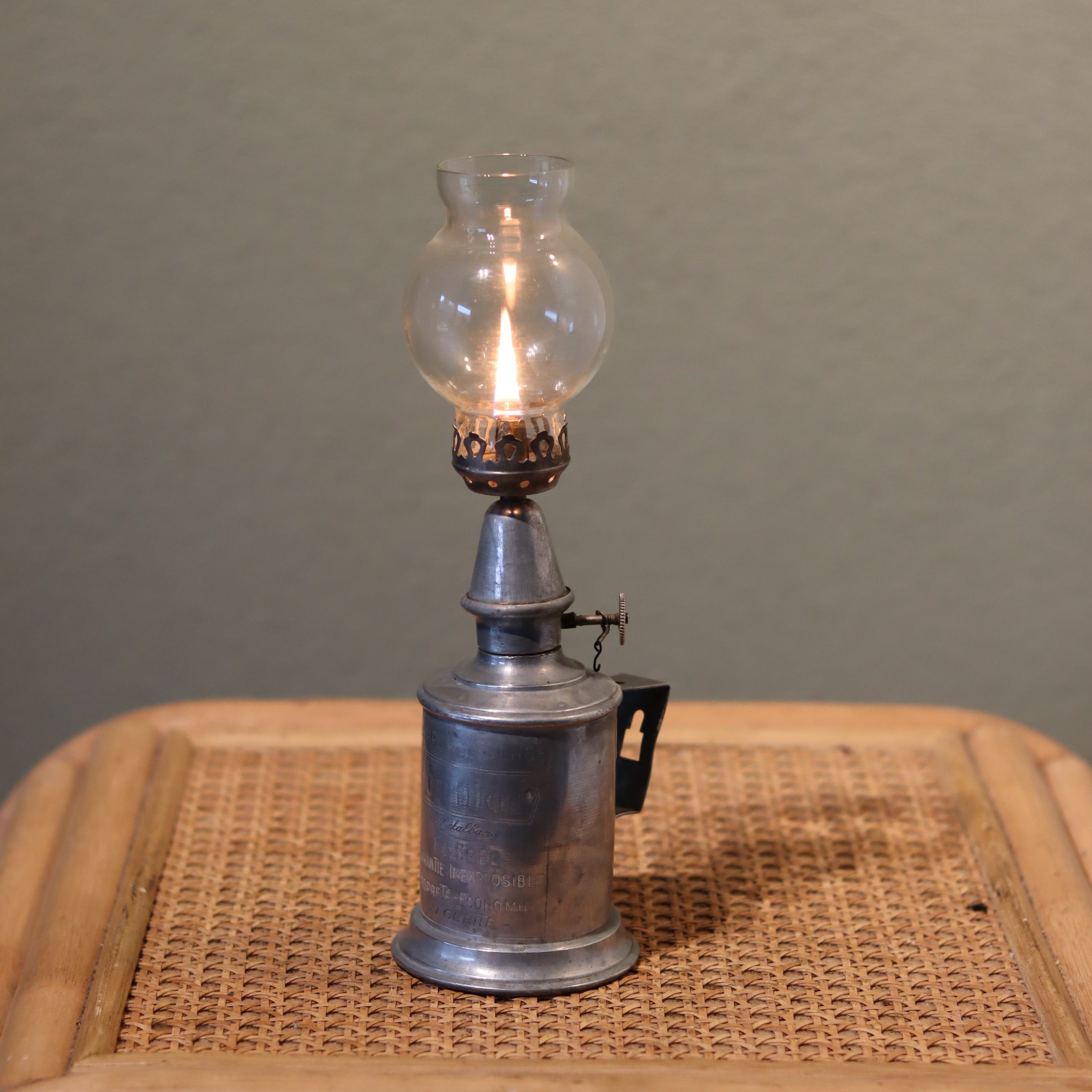 Vintage Brulor Oil Lamp – Attributed to Pigeon (1950s–1960s)