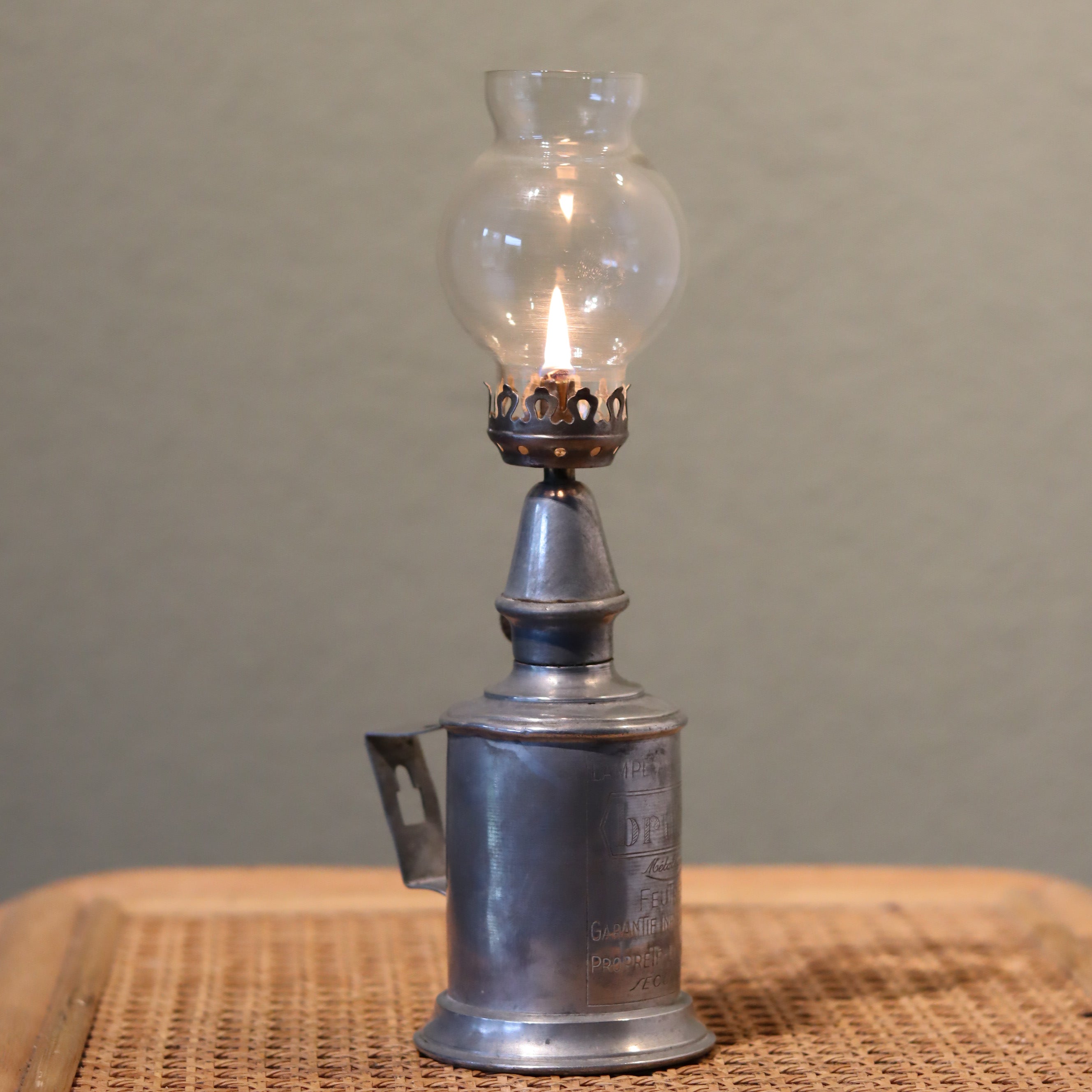 Vintage Brulor Oil Lamp – Attributed to Pigeon (1950s–1960s)