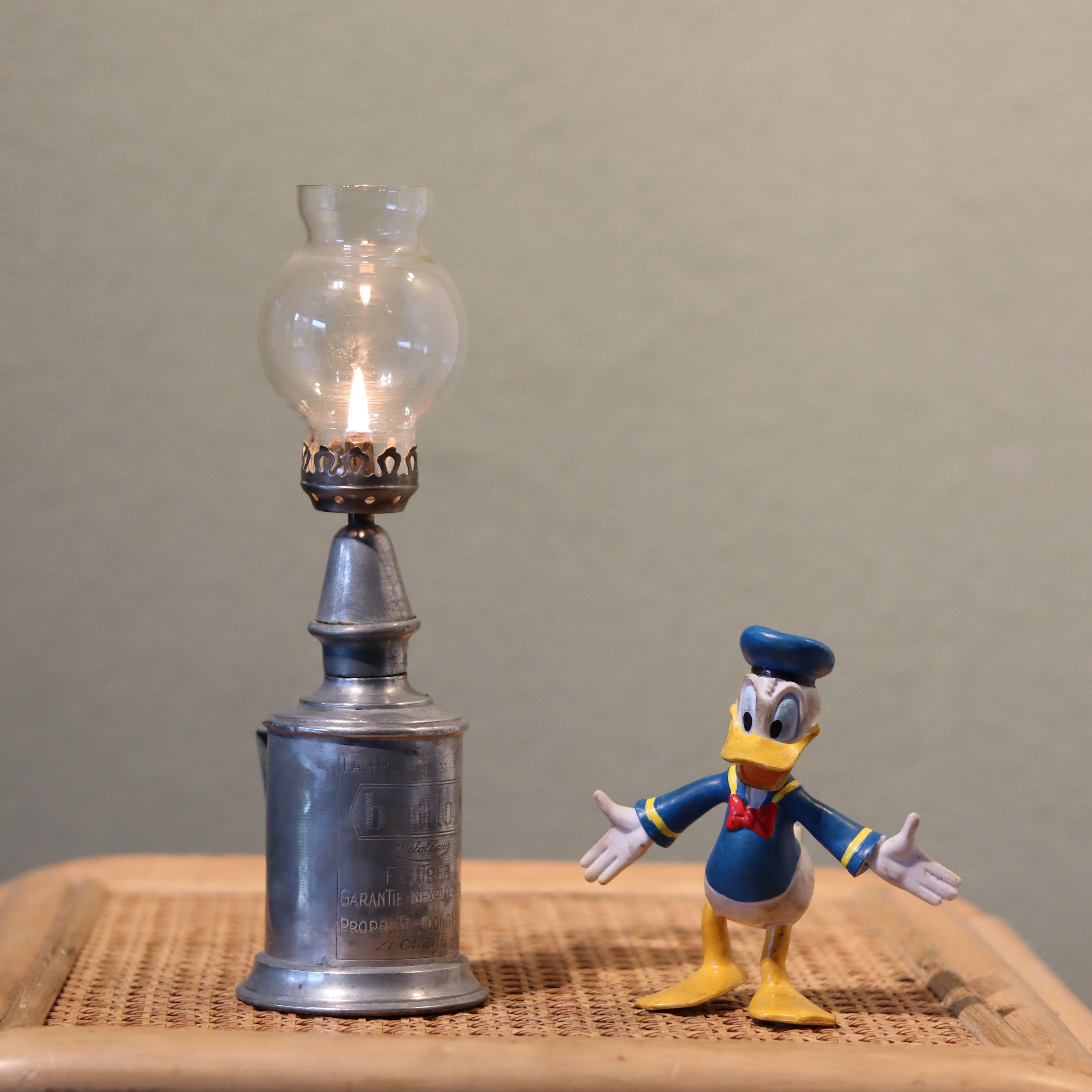 Vintage Brulor Oil Lamp – Attributed to Pigeon (1950s–1960s)