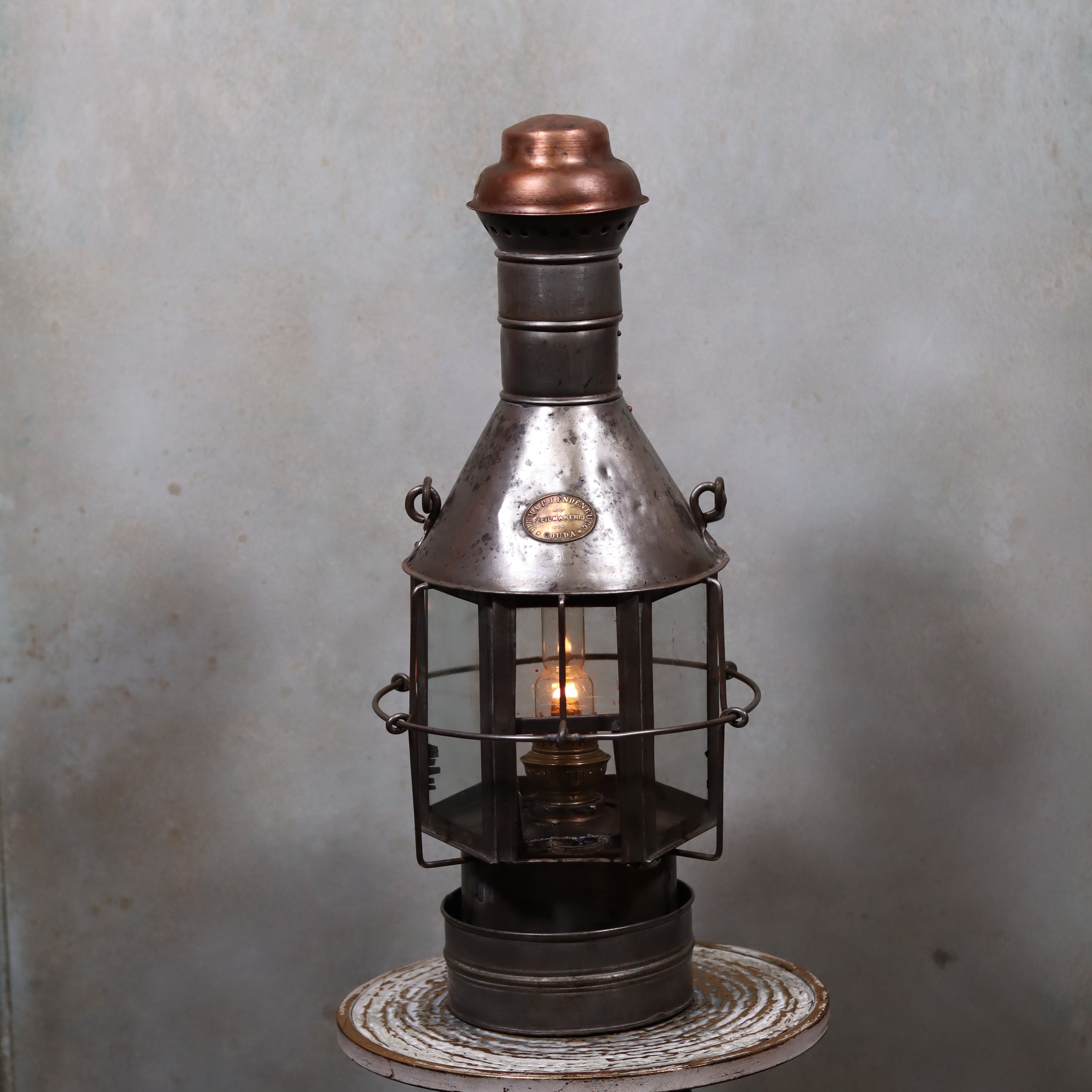 Extremely Rare Antique Ship’s Lantern – Anchor Light by P.J. Endenburg (c.1850–1875)