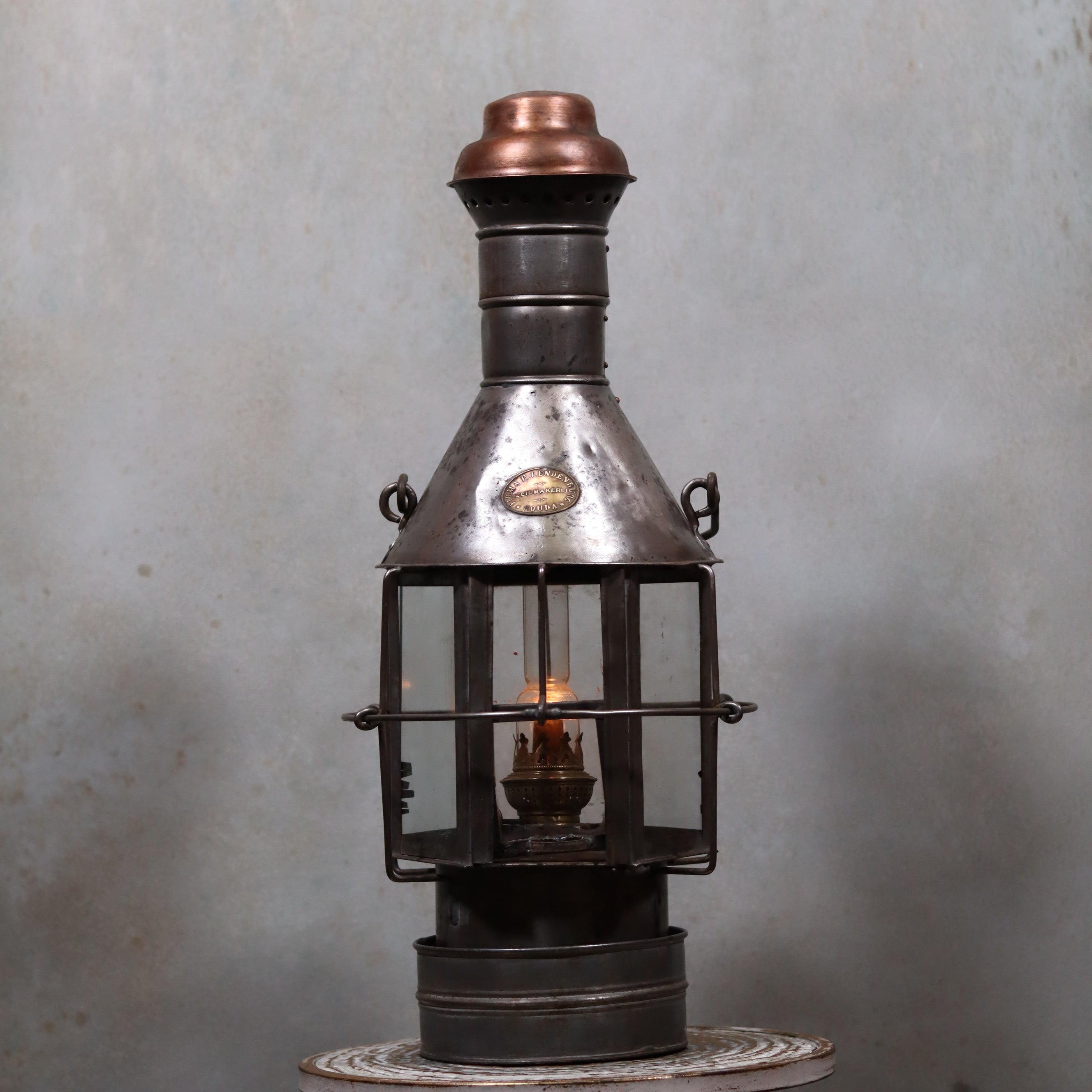 Extremely Rare Antique Ship’s Lantern – Anchor Light by P.J. Endenburg (c.1850–1875)