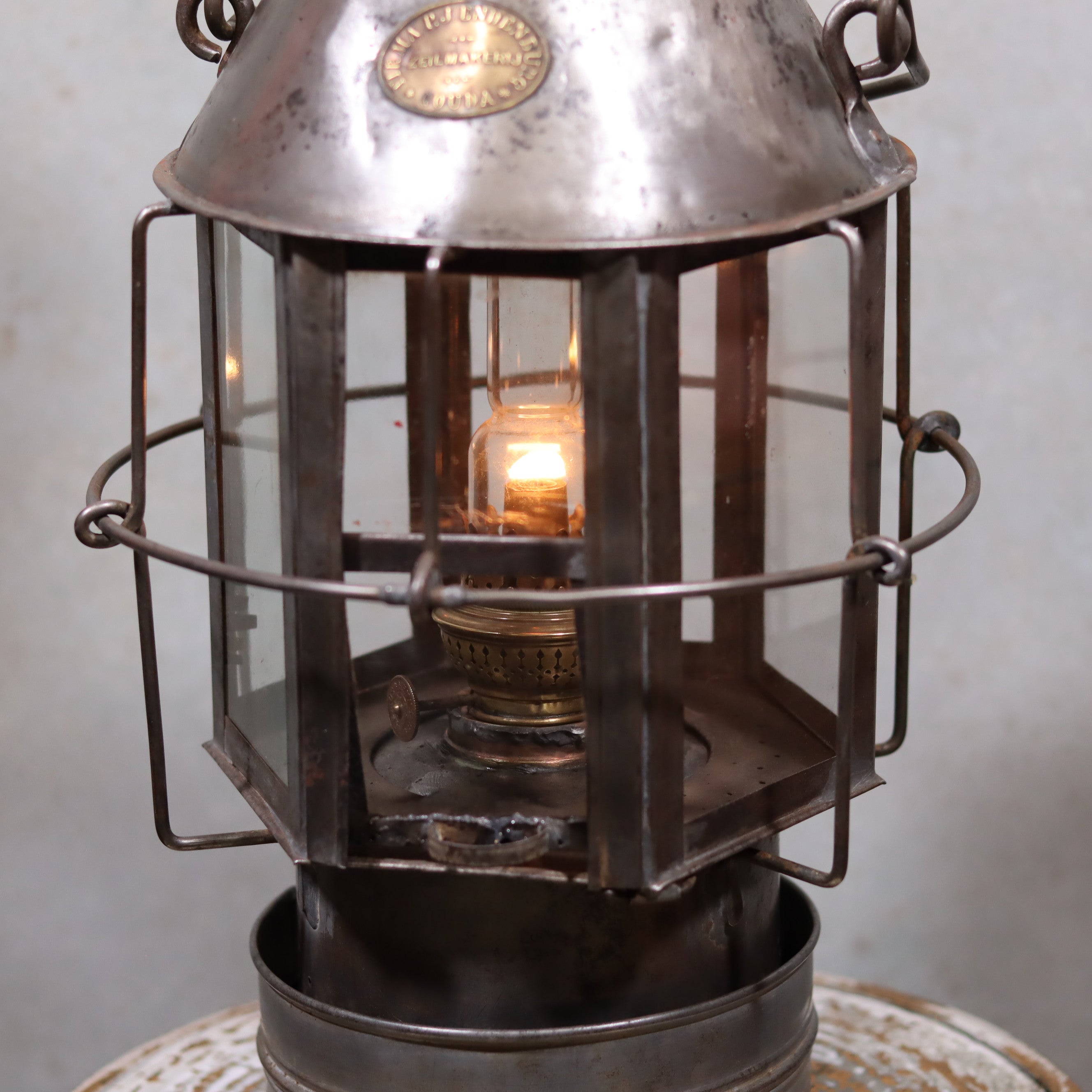 Extremely Rare Antique Ship’s Lantern – Anchor Light by P.J. Endenburg (c.1850–1875)