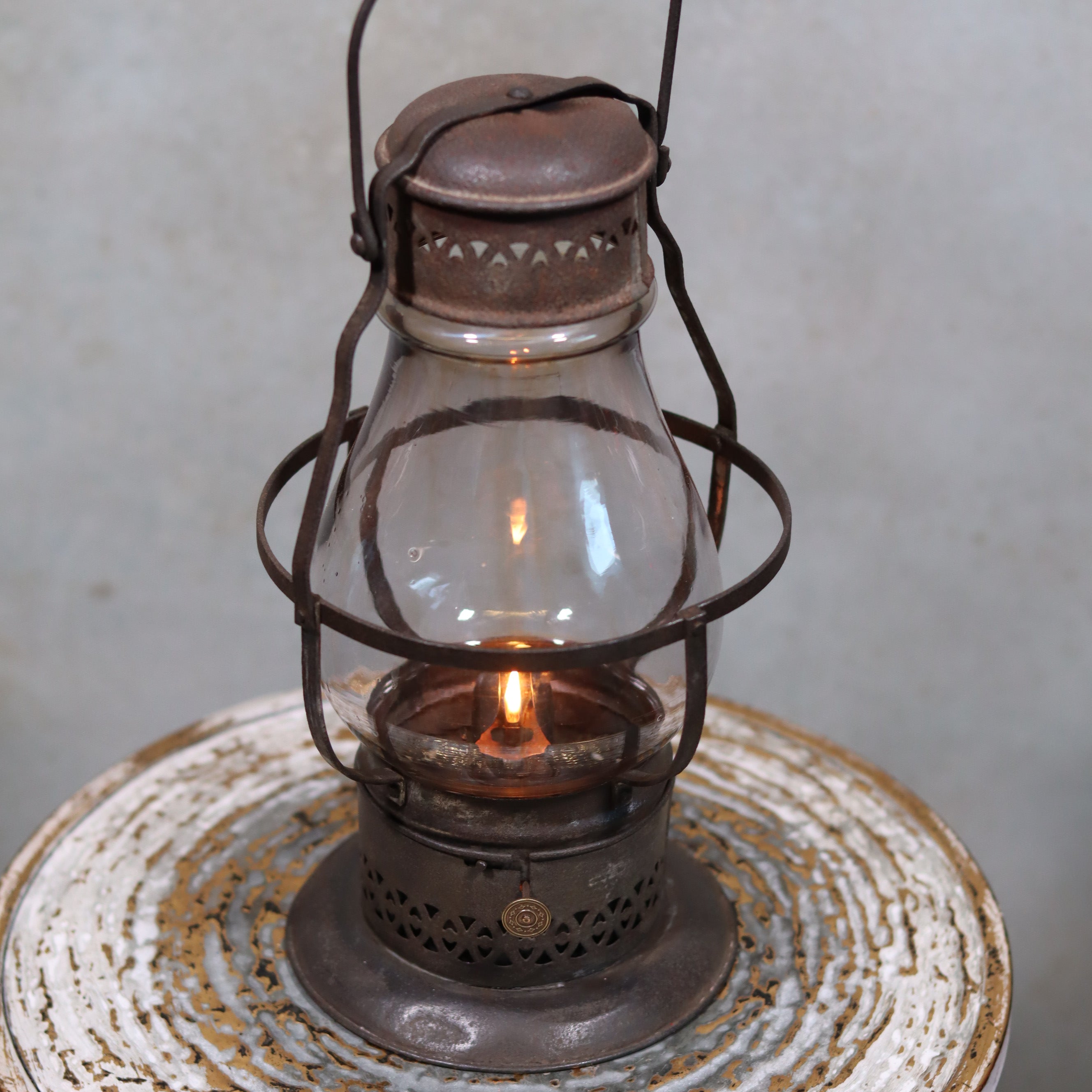 Rare Antique Oil Lamp – Early Hurricane Lantern Predecessor (c.1875–1900) – Complete & Working