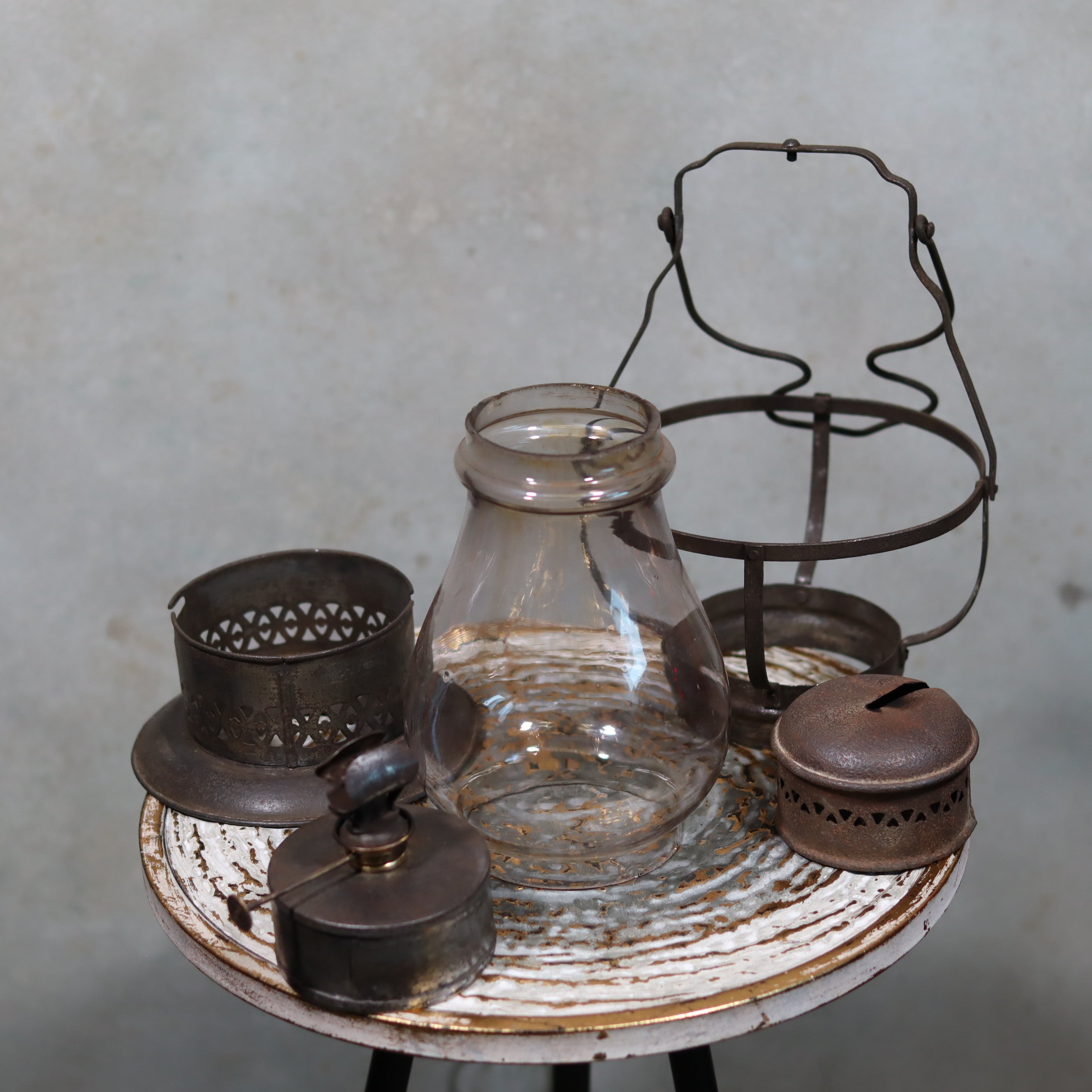 Rare Antique Oil Lamp – Early Hurricane Lantern Predecessor (c.1875–1900) – Complete & Working