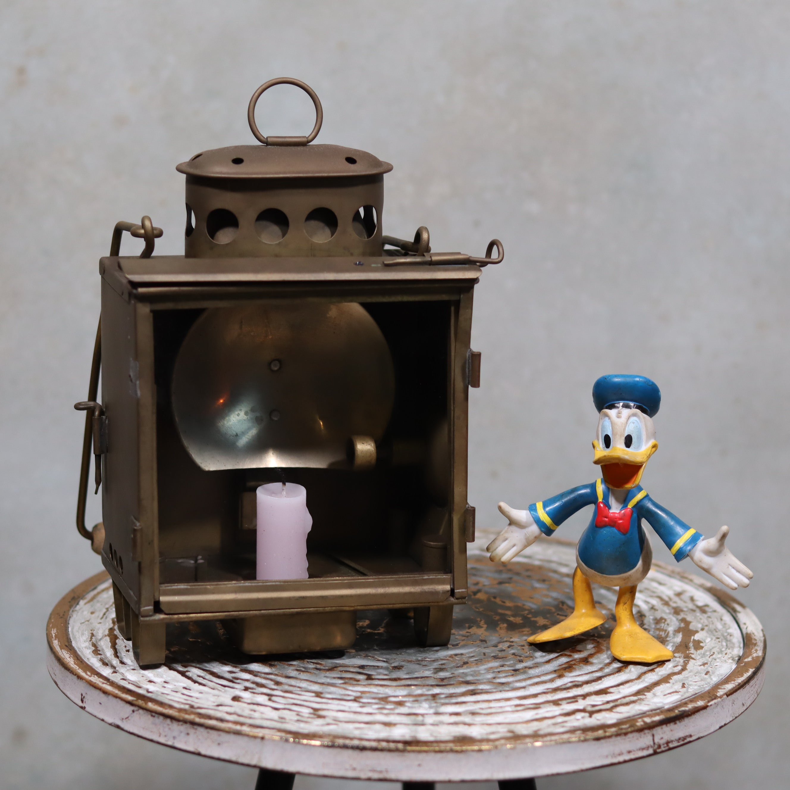 Rare Antique Trench Lamp & Candle Holder – Gebr. Bing A.G. Nürnberg (1920s–1940s) vintage oil lamp with candle inside
