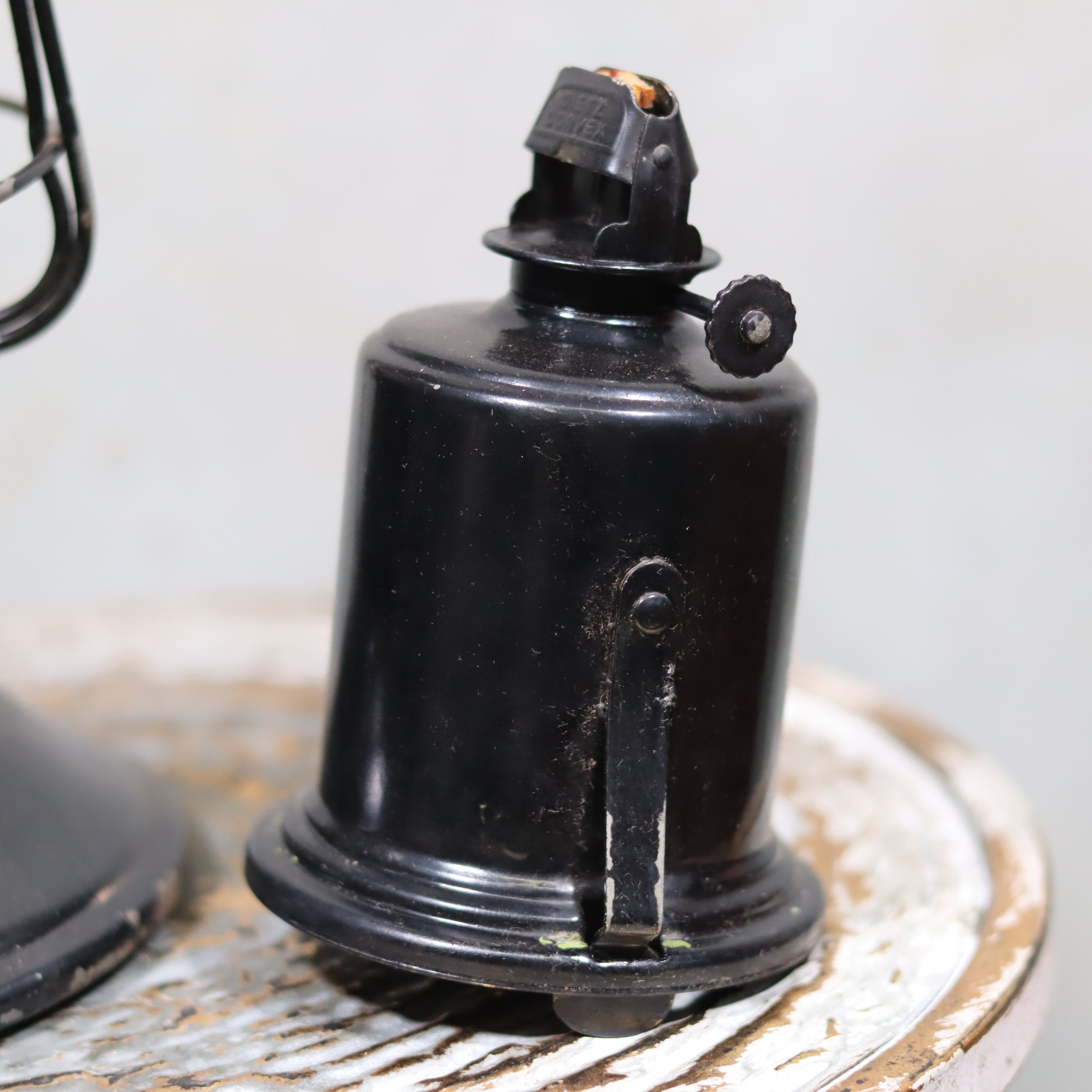 Vintage Keystone Ware Hurricane Lantern – Black Finish with Dietz Glass oil lamp showcasing classic vintage design and craftsmanship